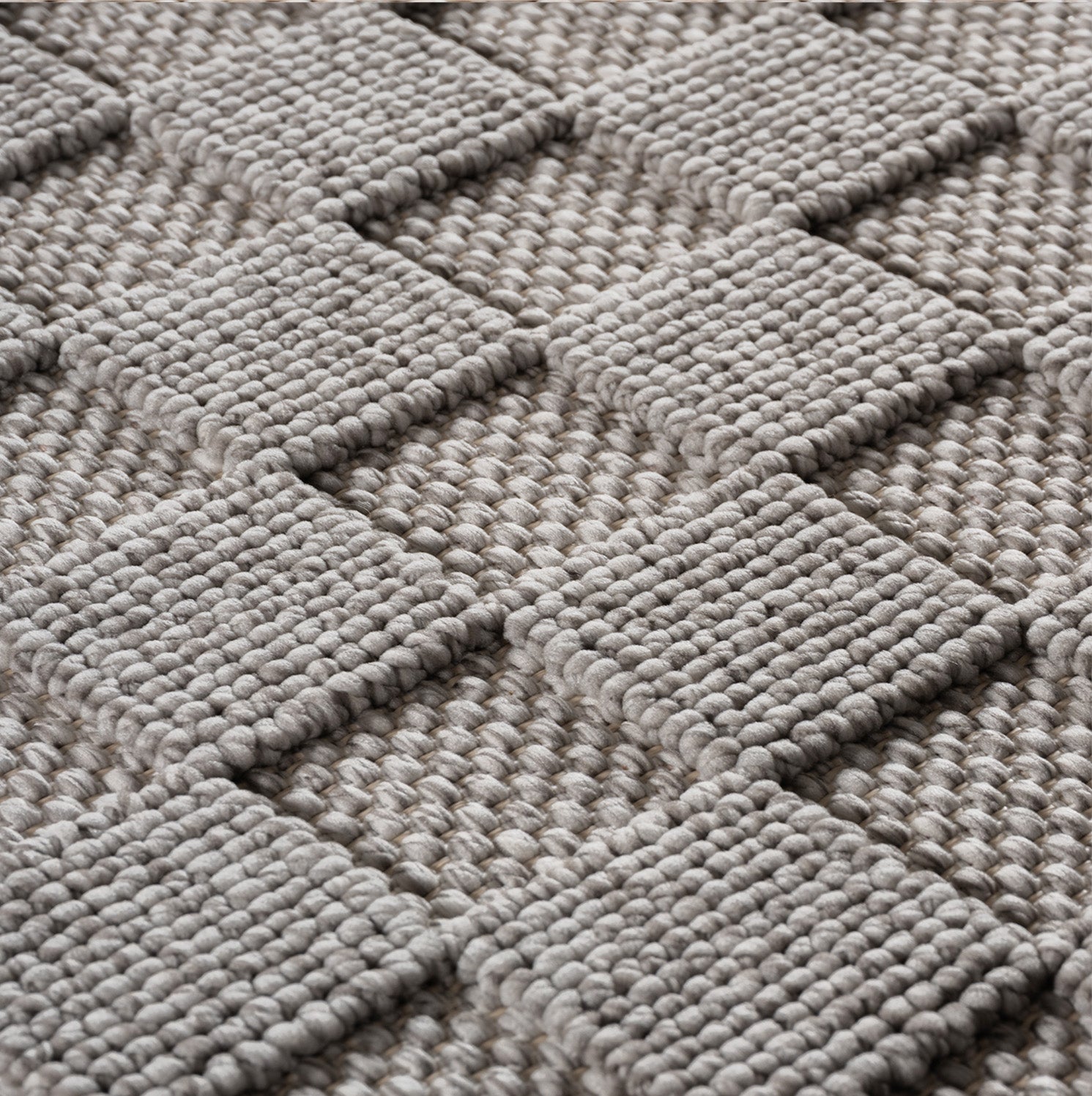 Carpettex Teppich Einfarbig Bouclé Karo Stil Pflegeleicht Wohnzimmer Esszimmer