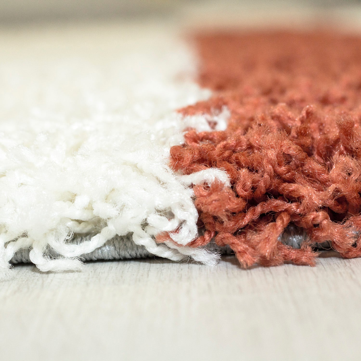 Designer Hochflor Teppich Modern Kariert Design Shaggy Teppich Wohnzimmer