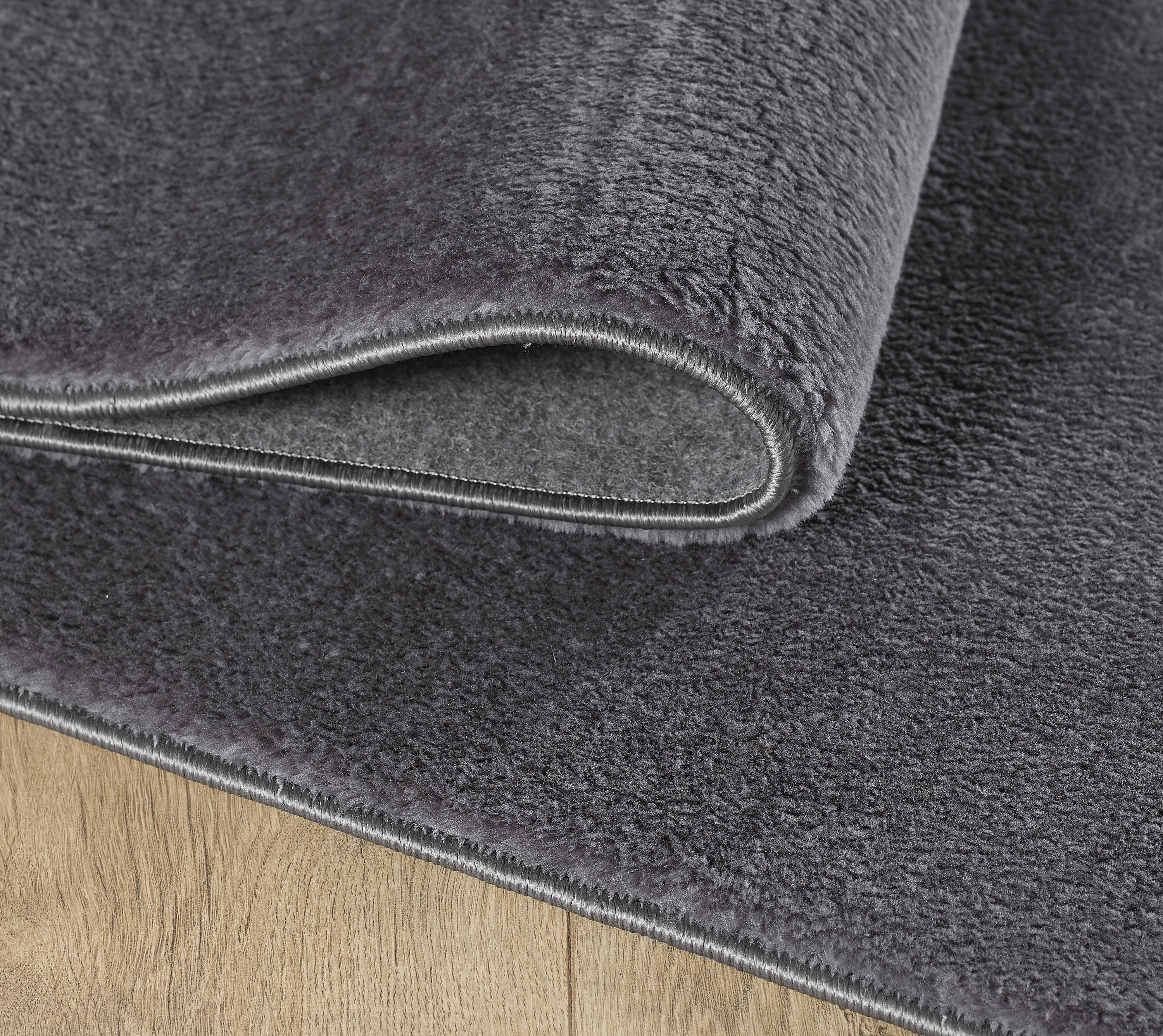 Washable deep pile rug for living room, plain faux fur plush, super soft