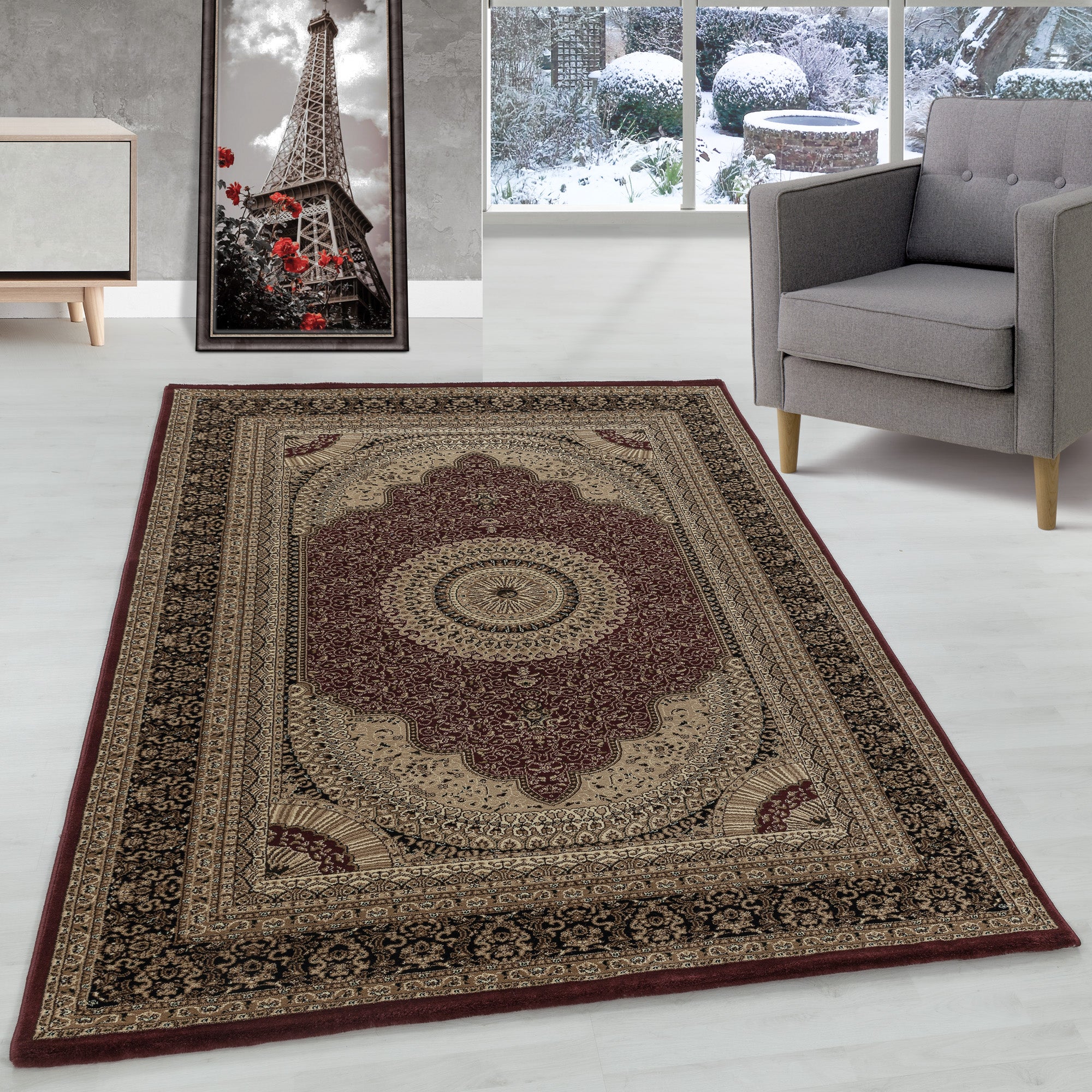 Orient Teppich Wohnzimmer Orientalisch Design Klassisch Kurzflor Pflegeleicht