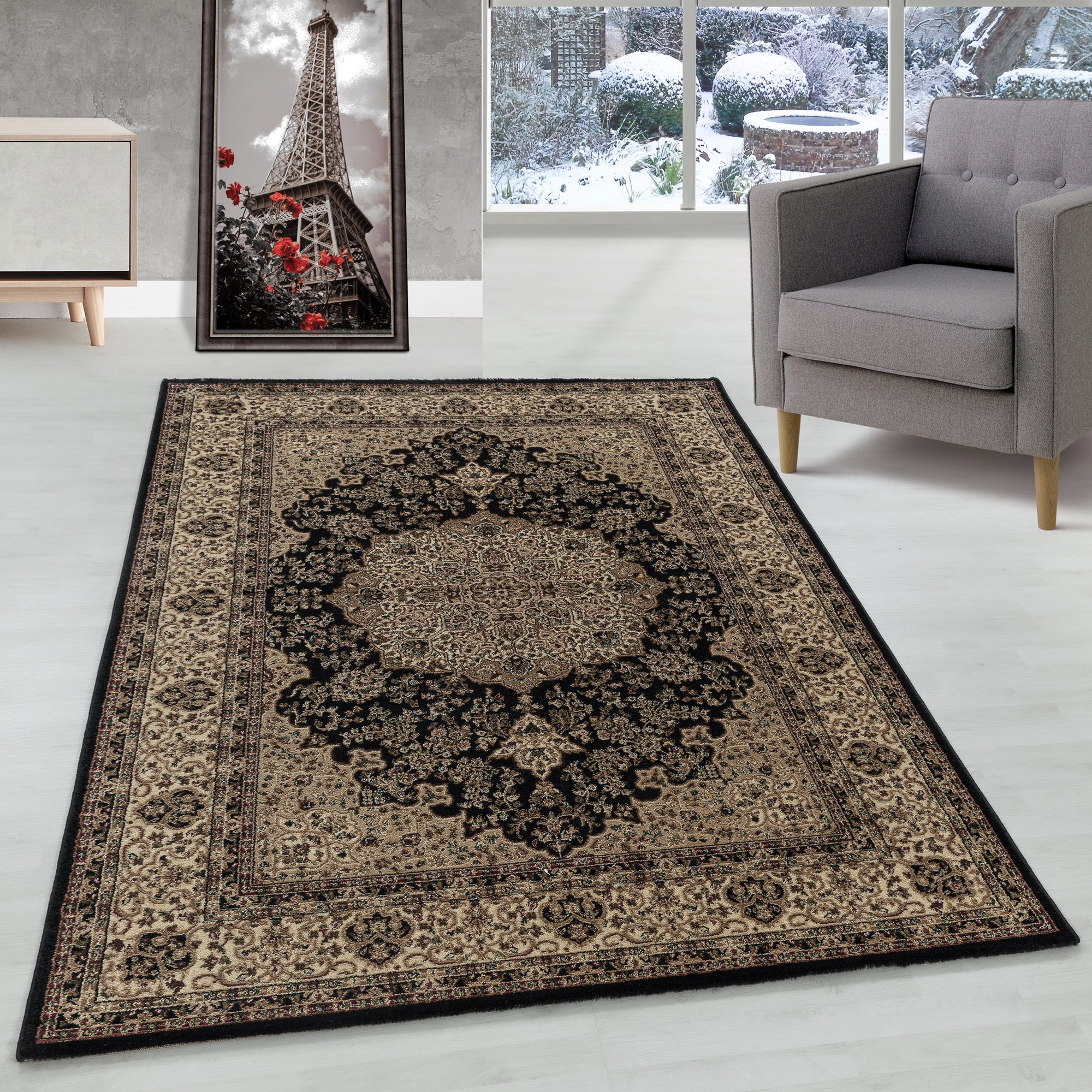 Orient Teppich Wohnzimmer Orientalisch Design Klassisch Kurzflor Pflegeleicht