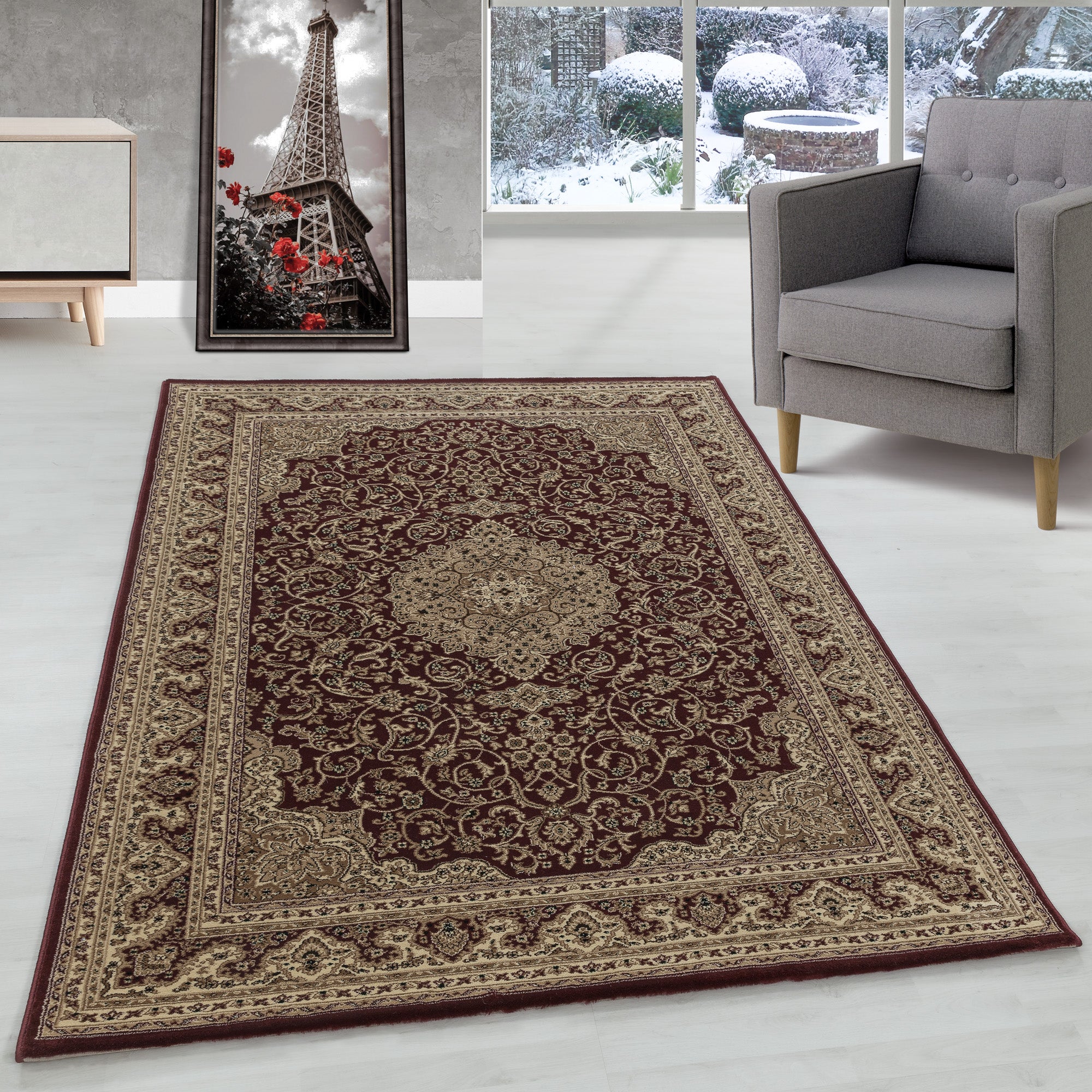 Orient Teppich Wohnzimmer Orientalisch Design Klassisch Kurzflor Pflegeleicht