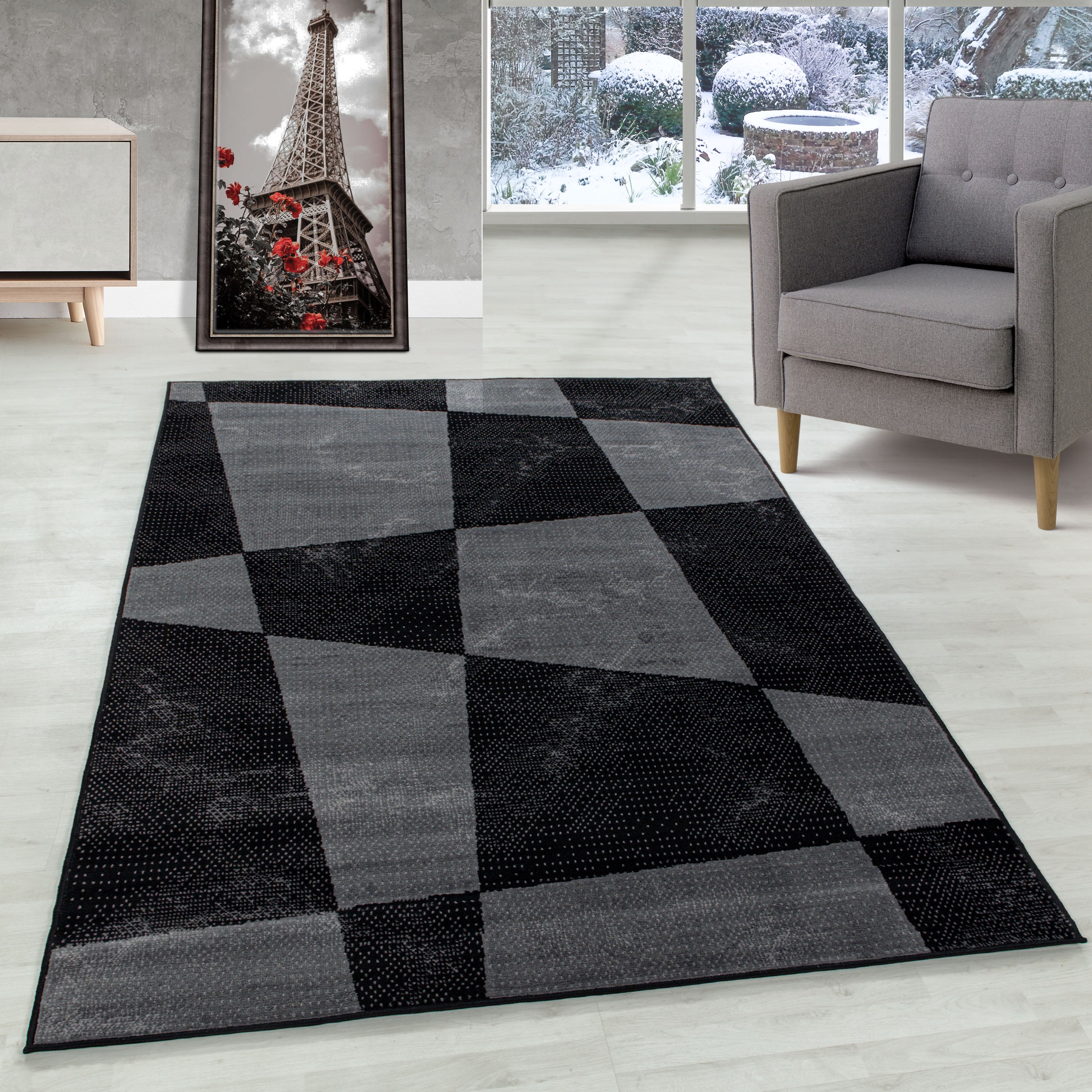 Modern Kurzflor Teppiche Geometrisch Design Weicher Flor Teppich Wohnzimmer