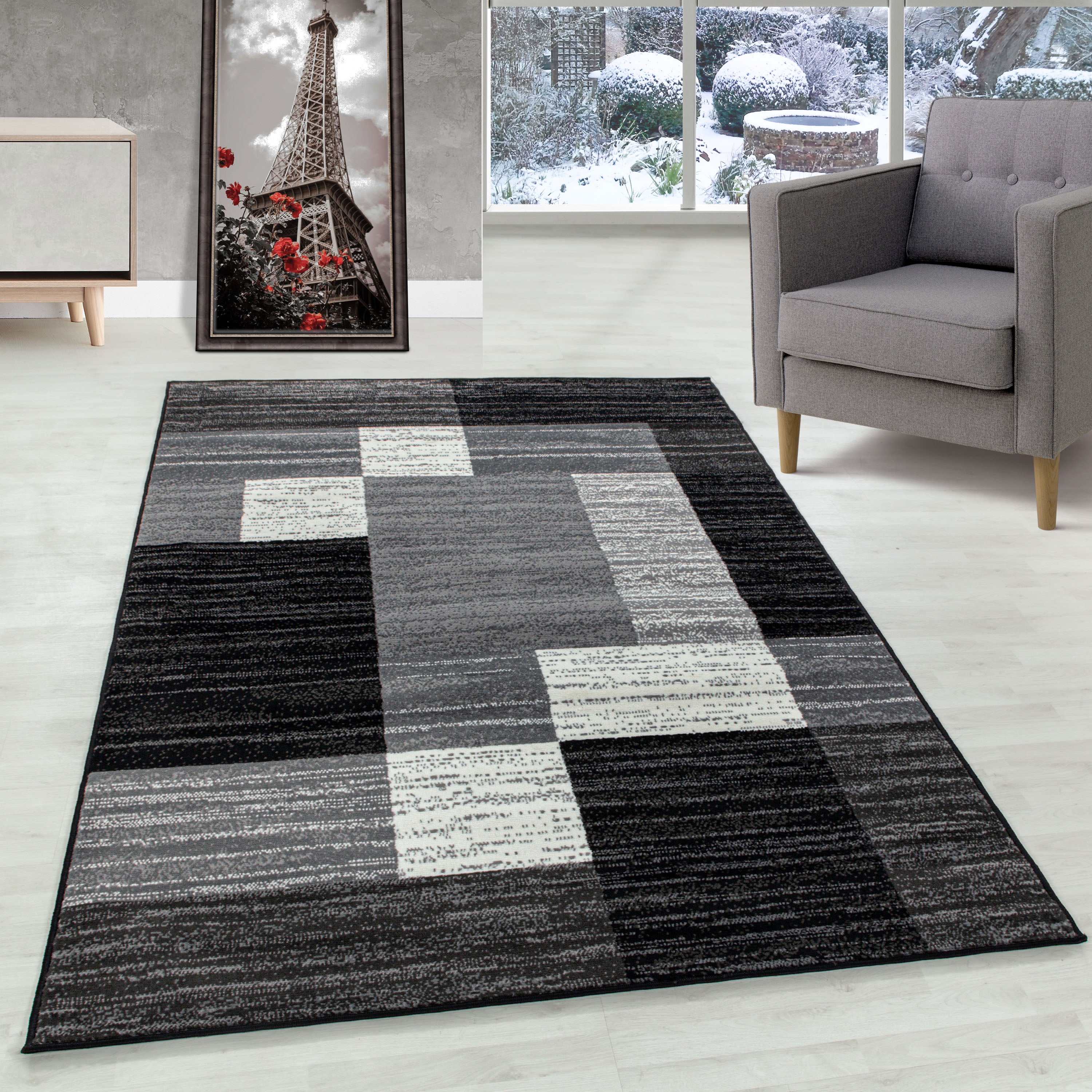 Modern Kurzflor Teppiche Geometrisch Design Weicher Flor Teppich Wohnzimmer