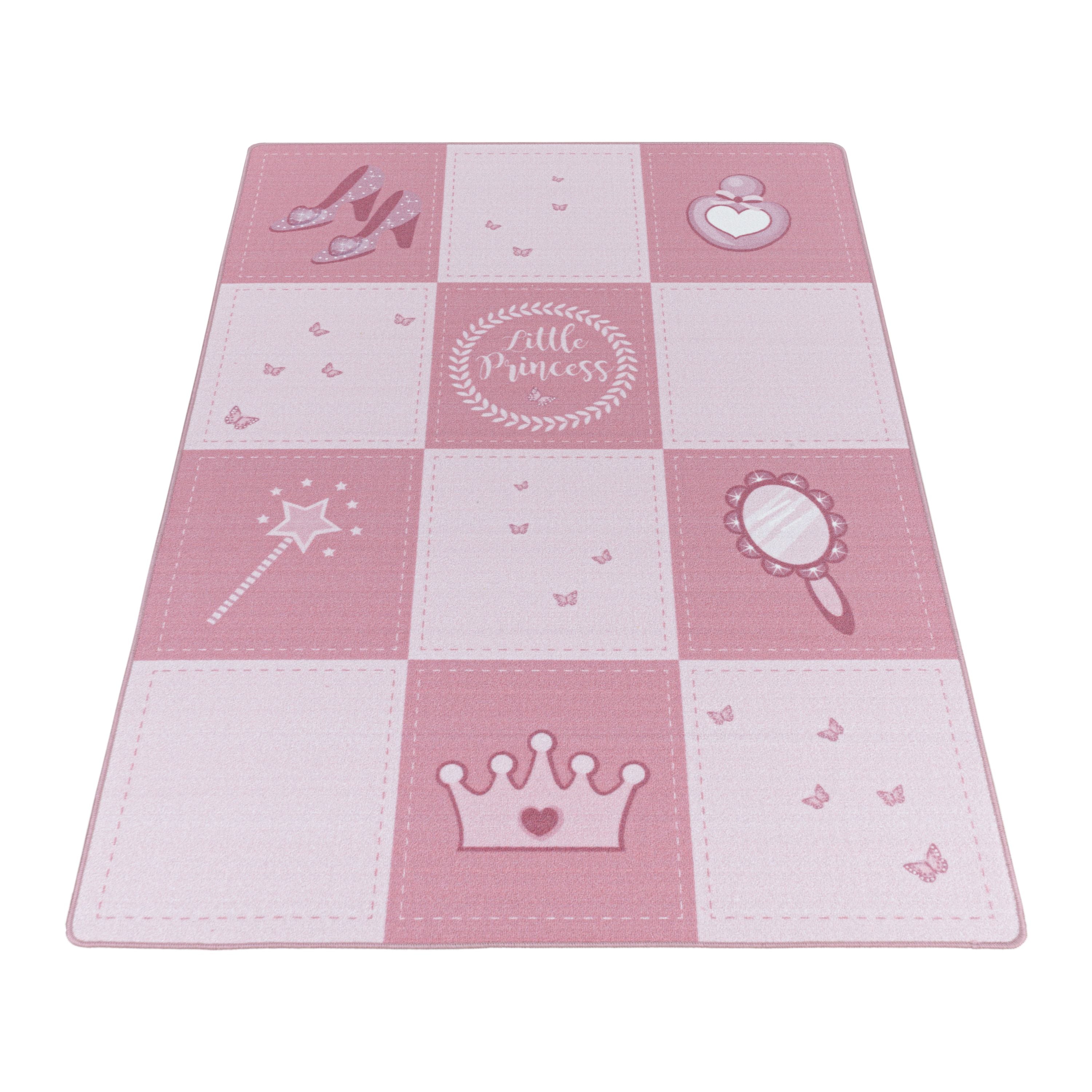 Kinderteppich Mädchen Prinzessin Design Spielteppich Rutschfest Waschbar