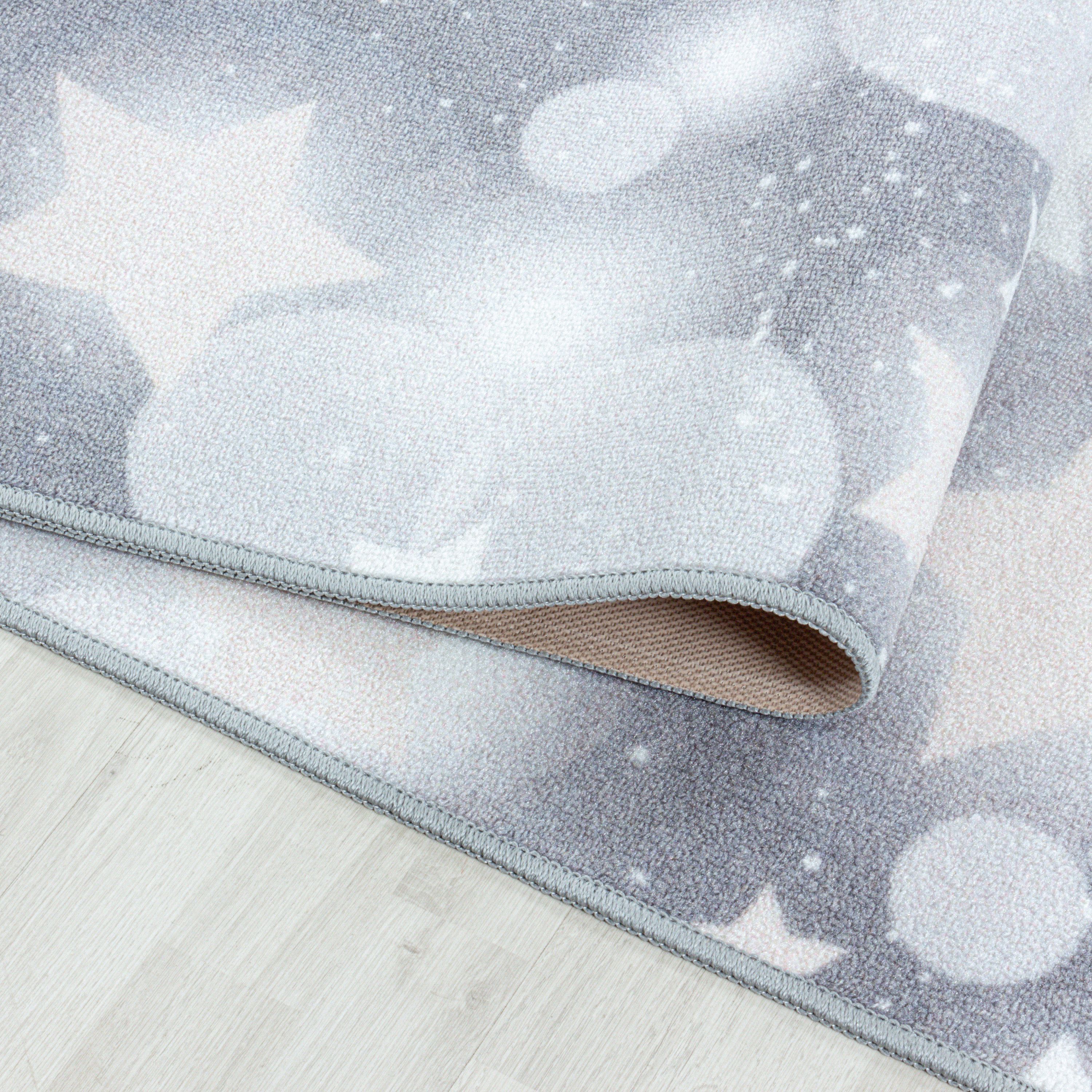 Kinderteppich Mädchen Stern Design Teppich Kinderzimmer Spielteppich Rutschfest