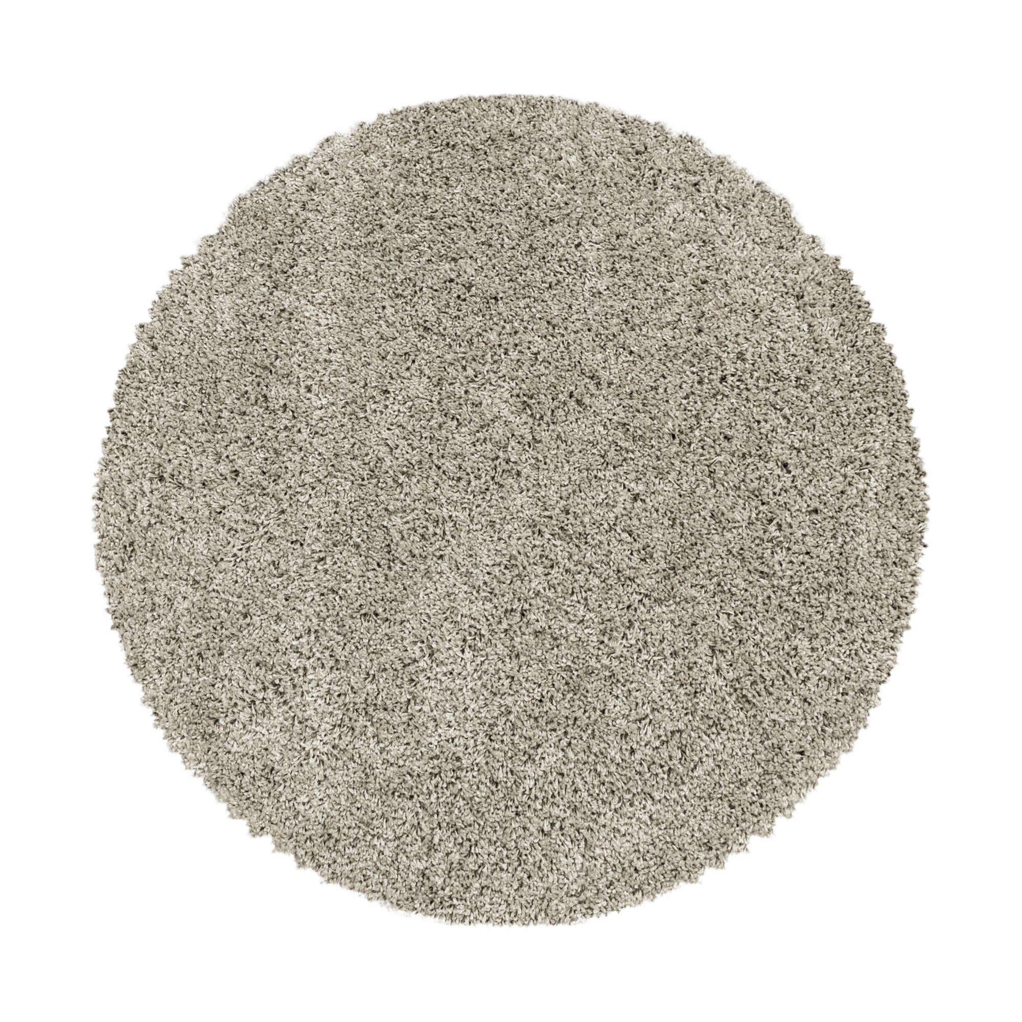 Runder Teppich Wohnzimmer Hochflor Einfarbiges Design Shaggy Modern Flauschig