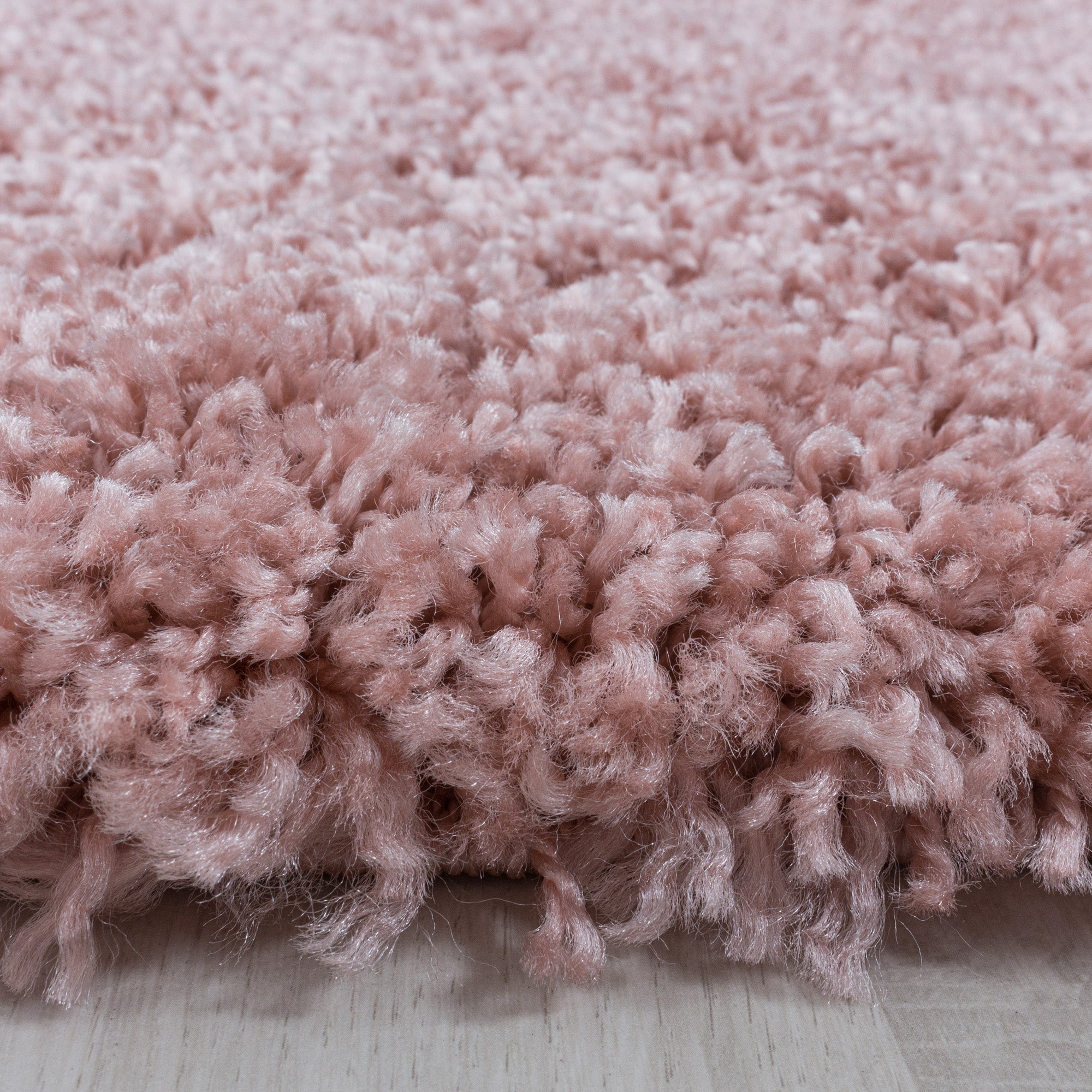 Runder Teppich Wohnzimmer Hochflor Einfarbiges Design Shaggy Modern Flauschig