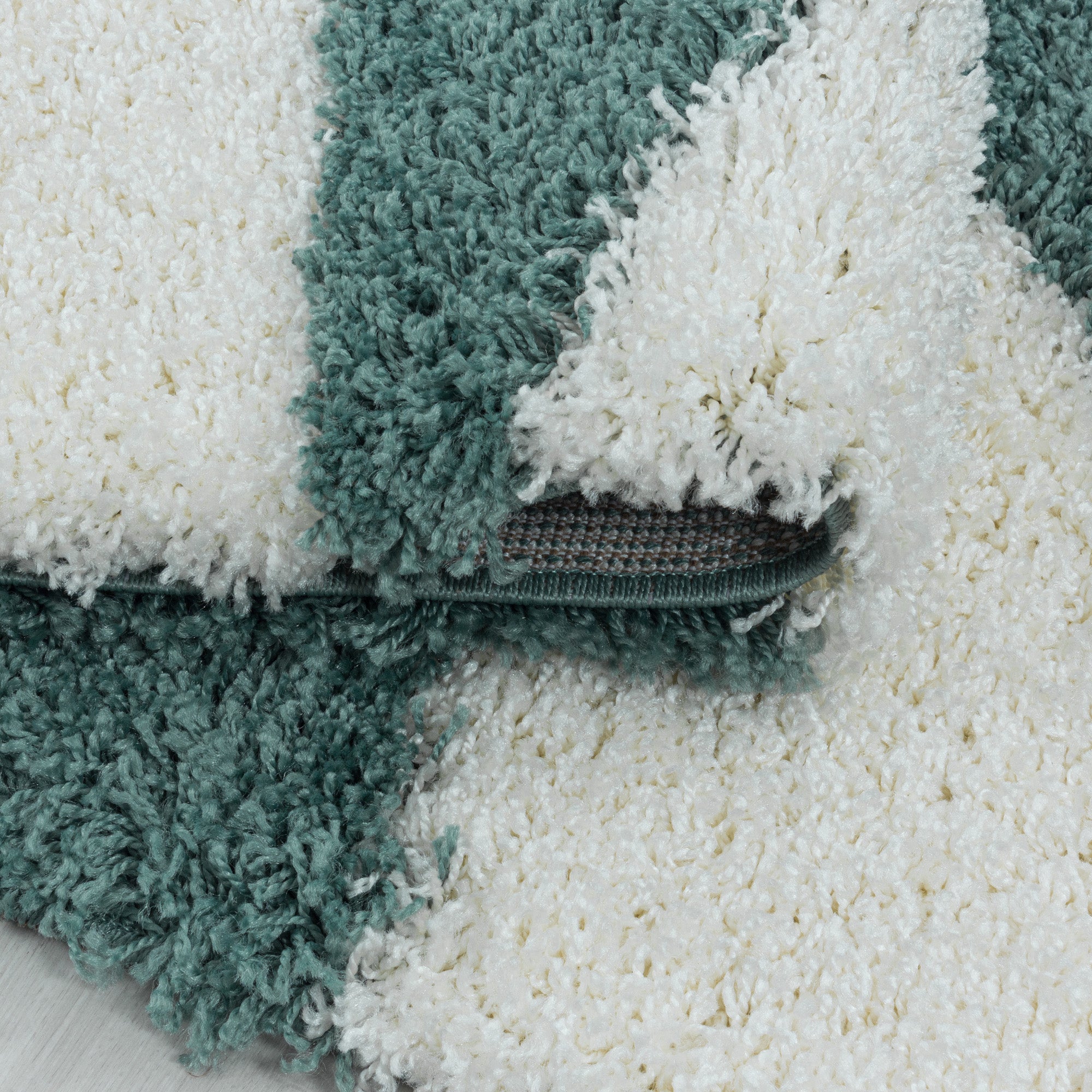 Hochflor Teppich Langflor Mäander Design Flauschig Shaggy Teppich Wohnzimmer