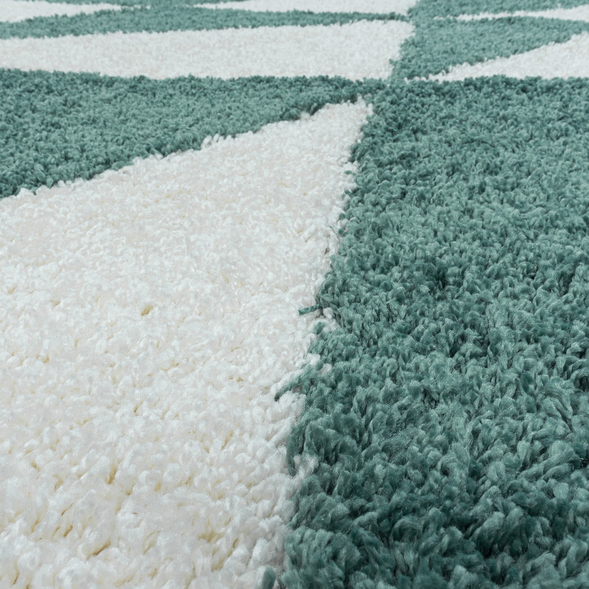 Hochflor Teppich Langflor Mäander Design Flauschig Shaggy Teppich Wohnzimmer