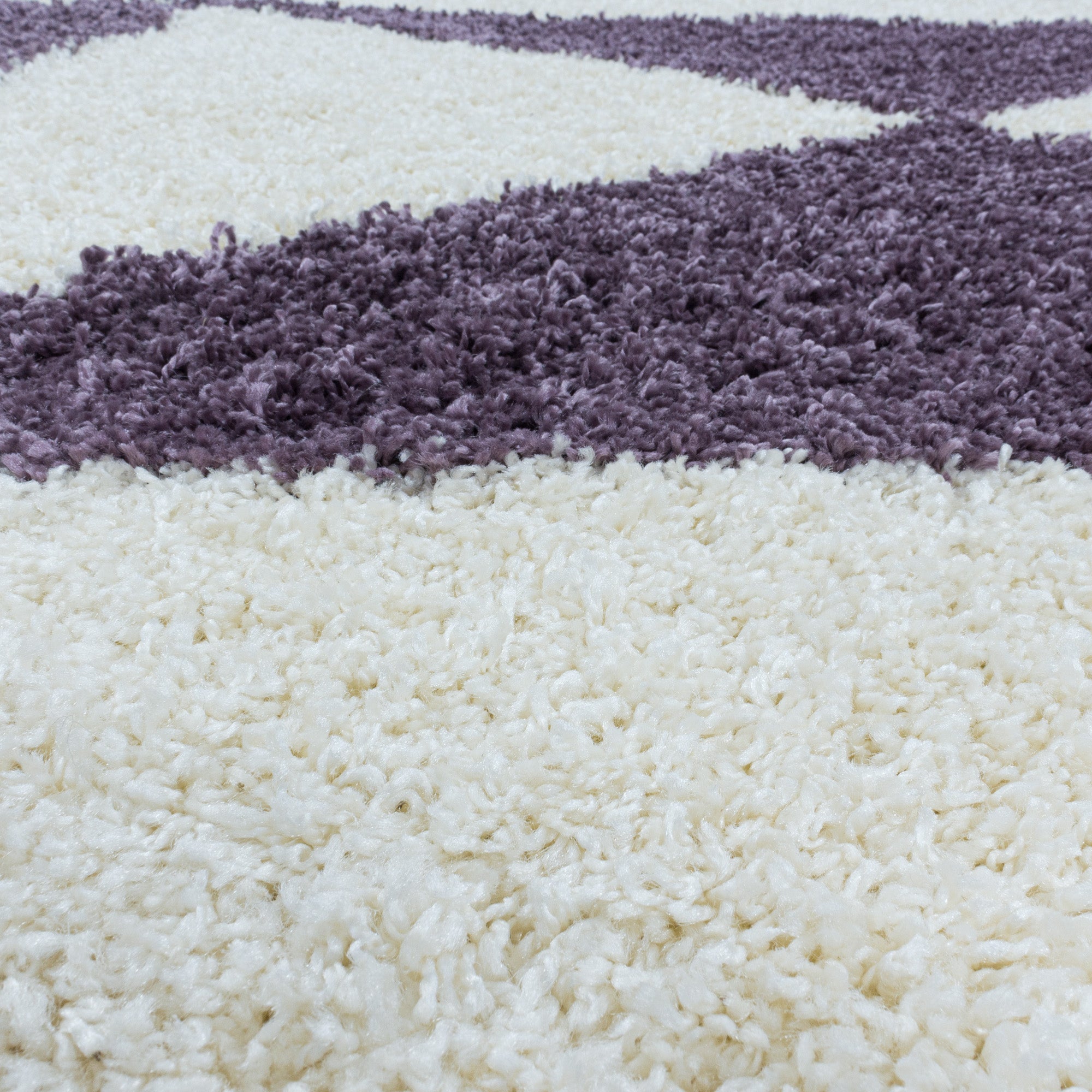 Hochflor Teppich Langflor Mäander Design Flauschig Shaggy Teppich Wohnzimmer