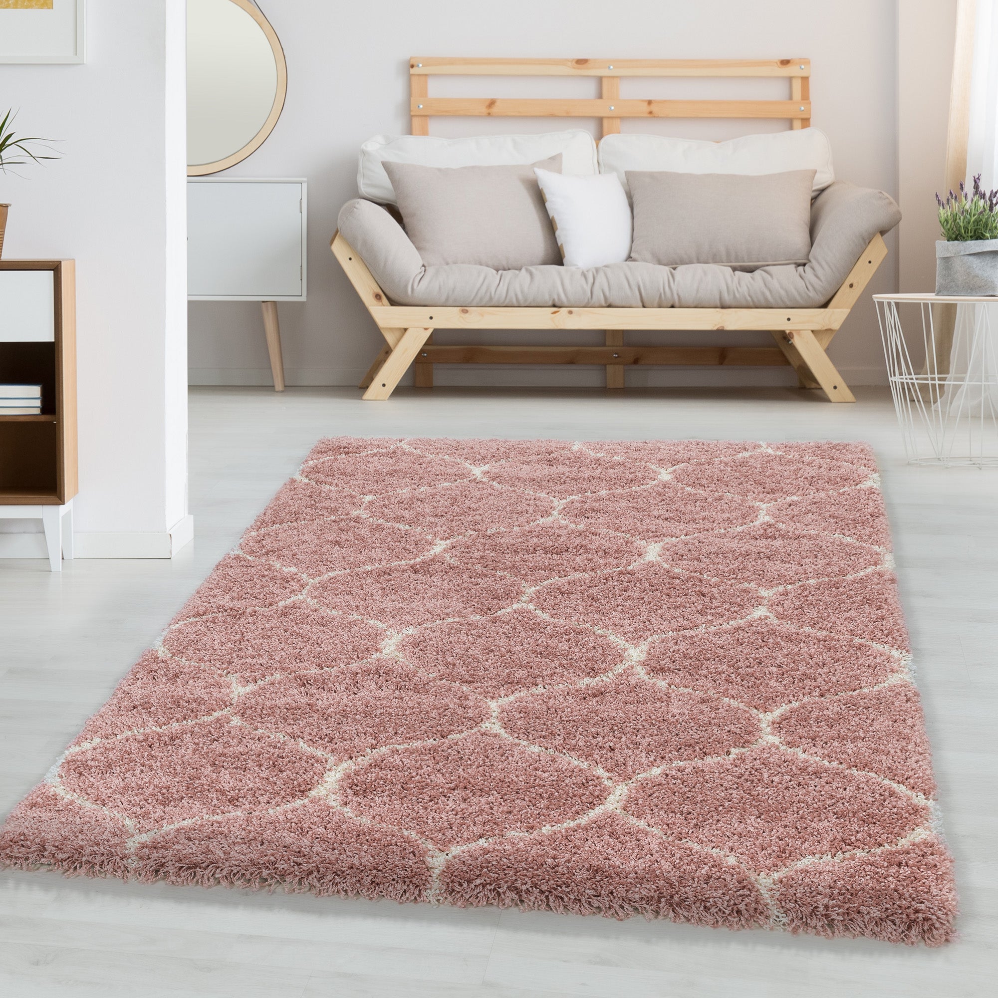 Teppich Wohnzimmer Hochflor Shaggy Skandinavisch Design Langflor flauschig weich