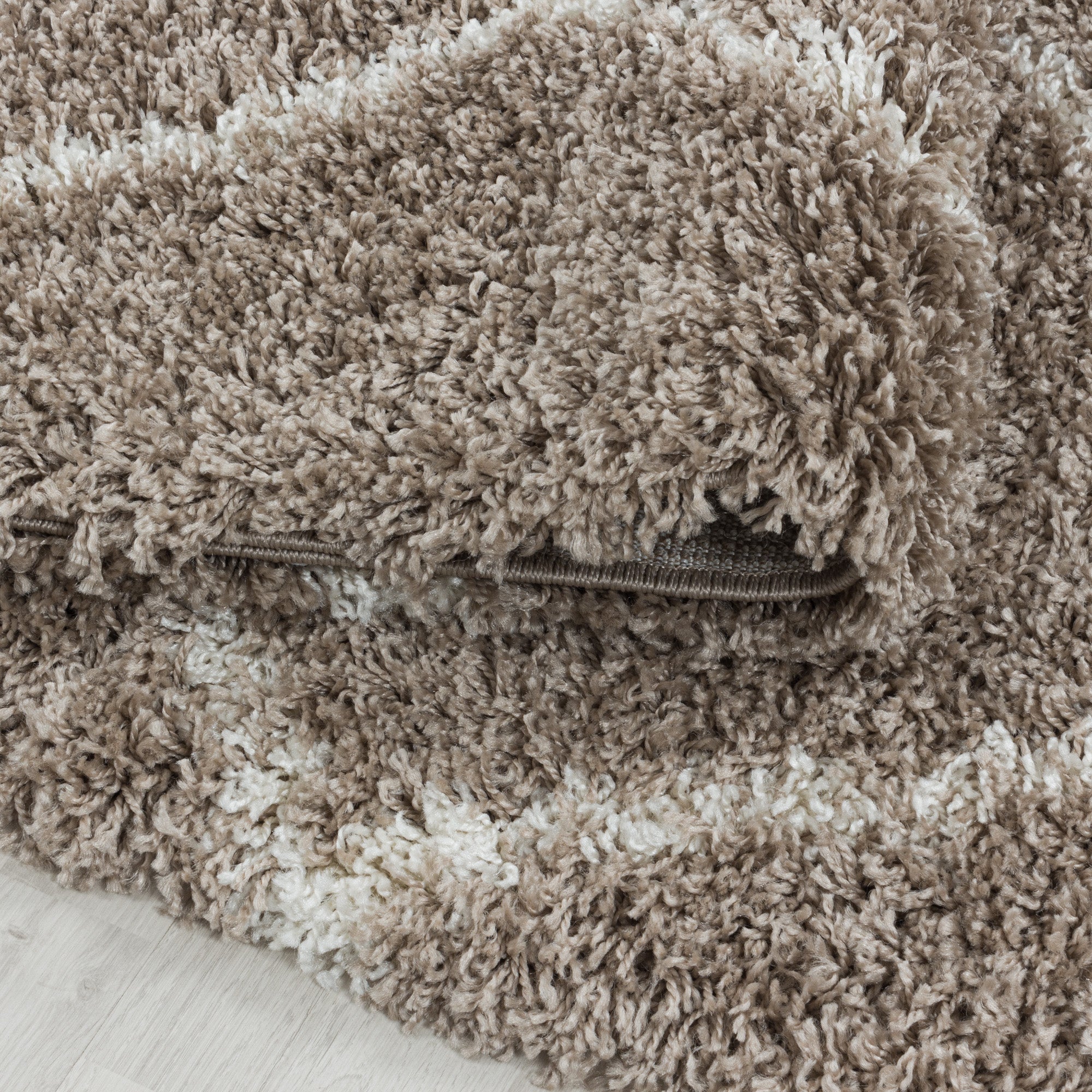 Hochflor Teppich Skandinavische Rauten Design Shaggy Teppich Wohnzimmer