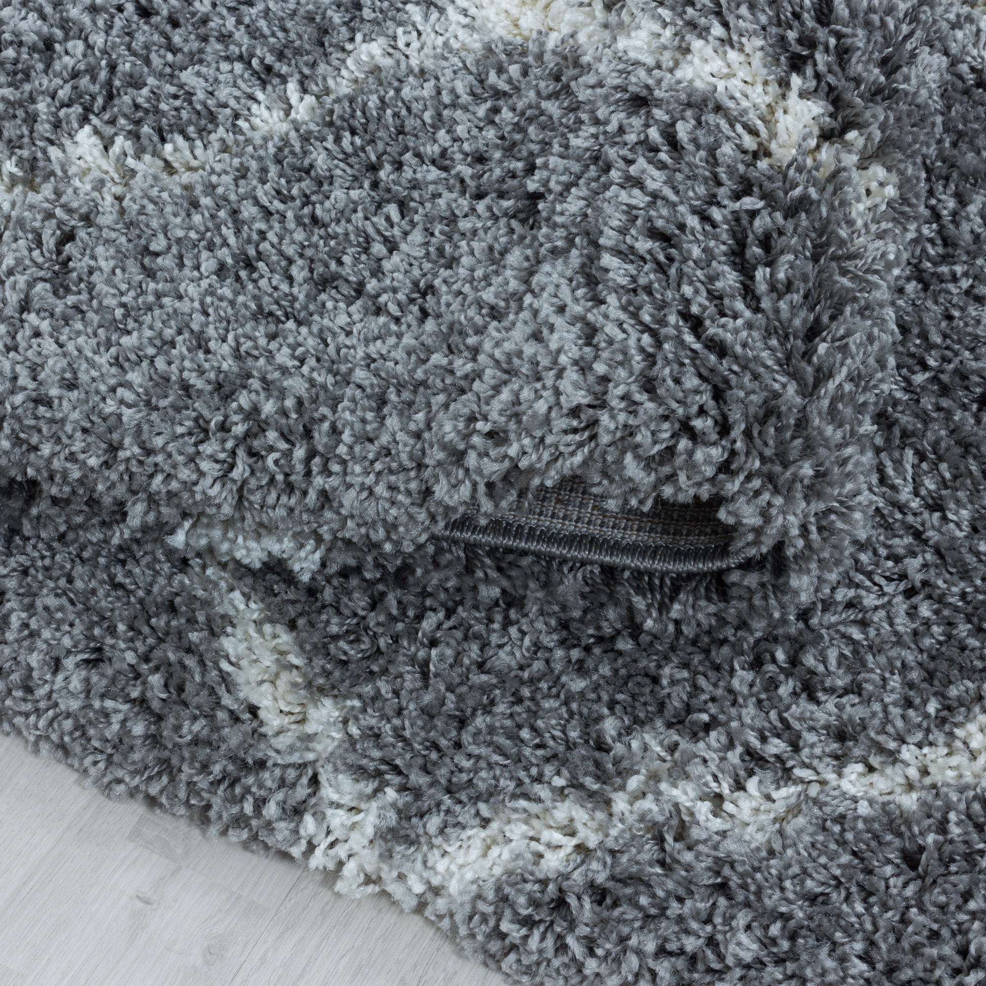 Hochflor Teppich Skandinavische Rauten Design Shaggy Teppich Wohnzimmer