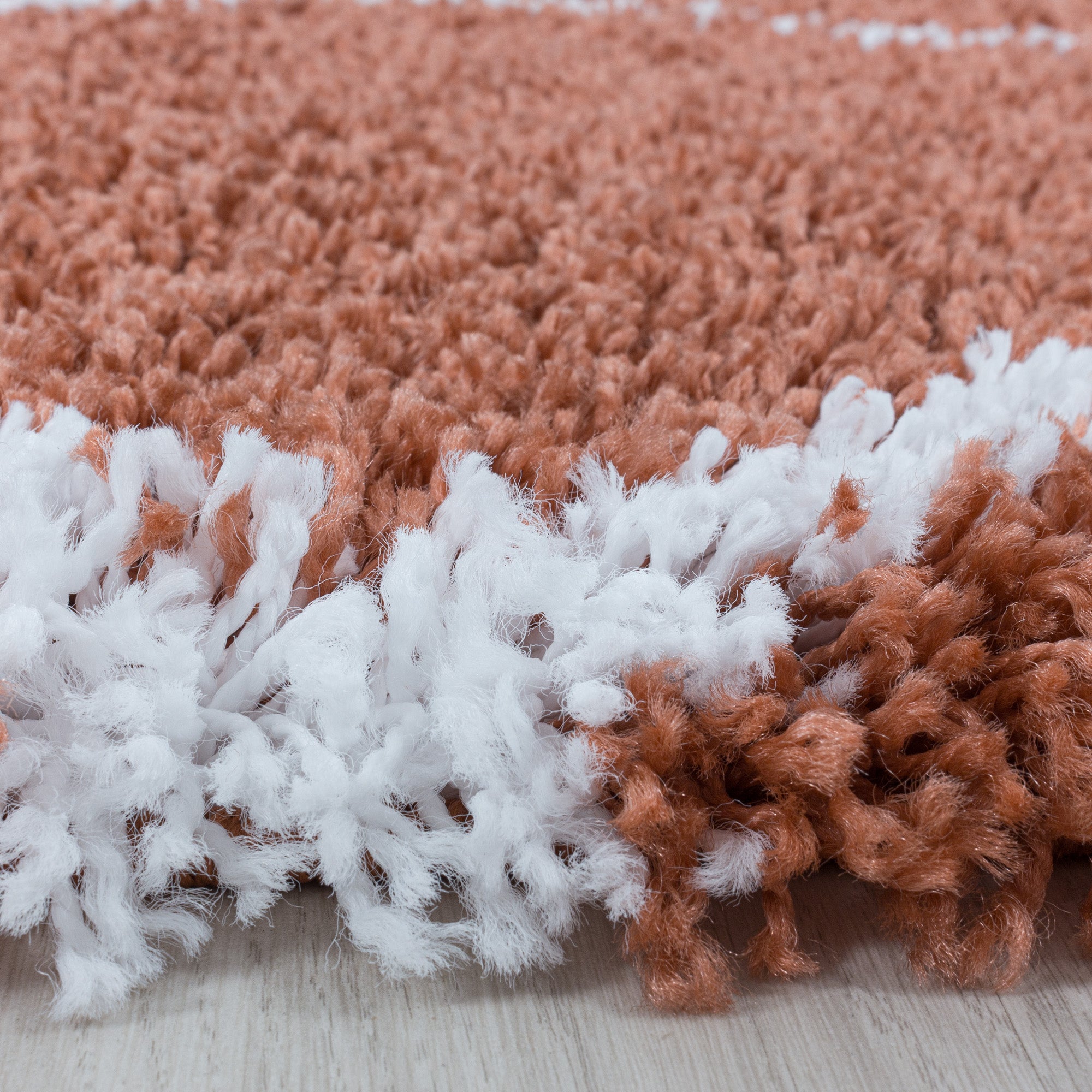 Runder Hochflor Teppich Skandinavische Rauten Design Shaggy Teppich Wohnzimmer