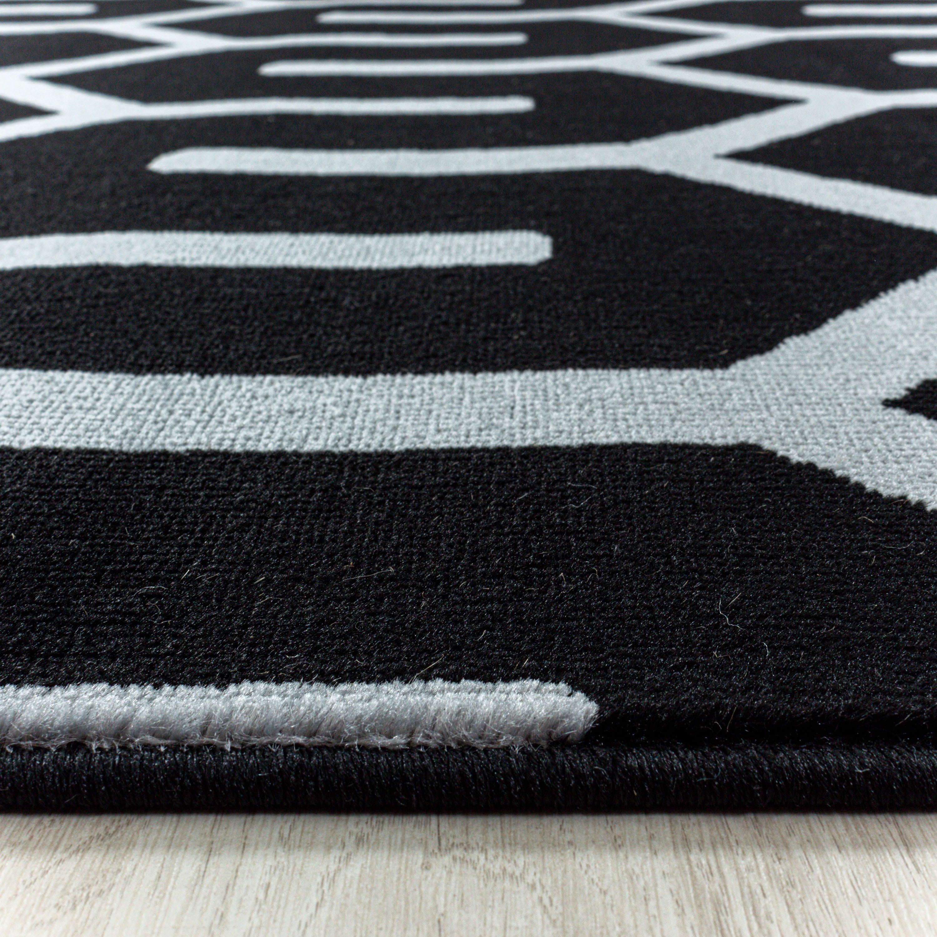 Tapis moderne à poils courts, Design géométrique, tapis moderne pour salon