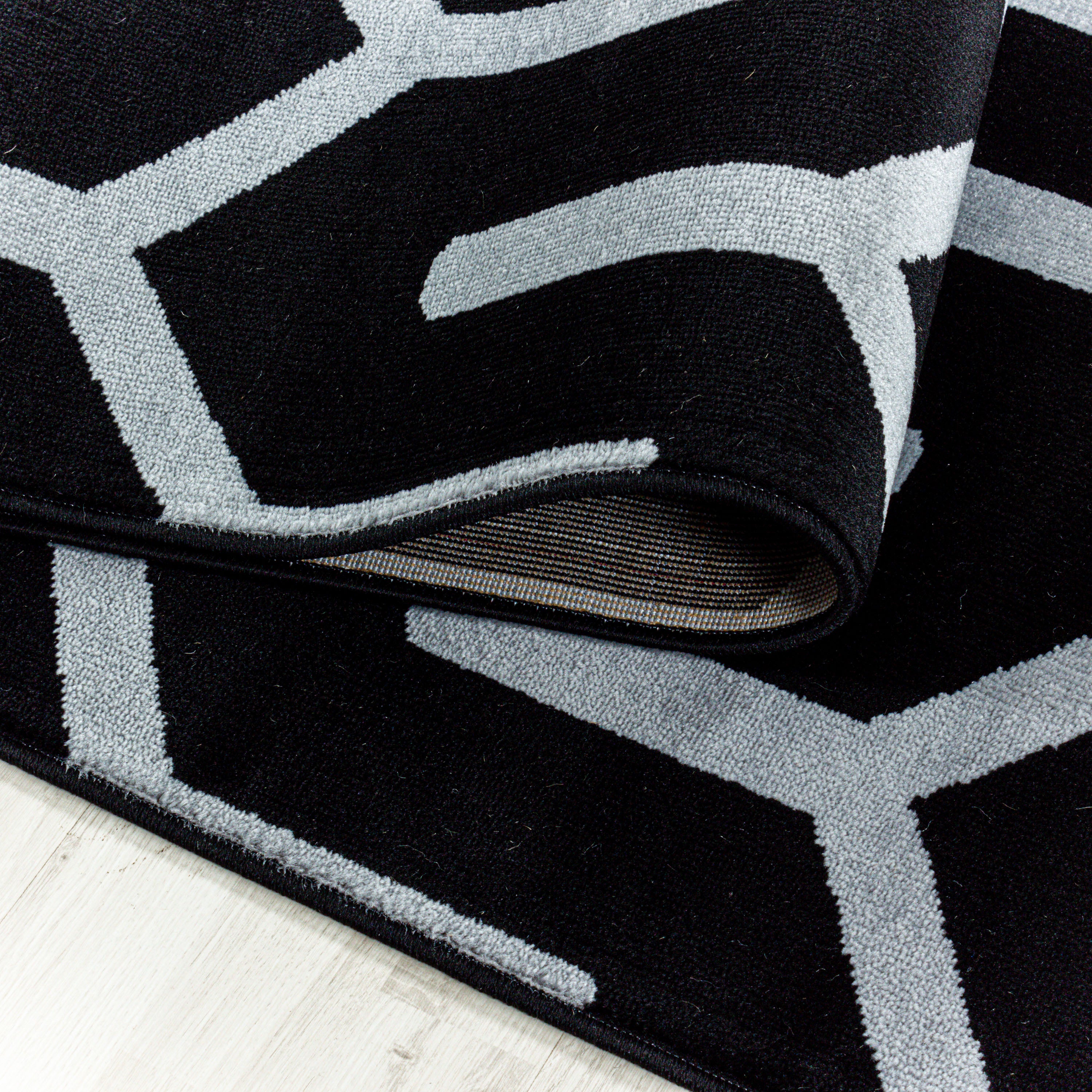 Tapis moderne à poils courts, Design géométrique, tapis moderne pour salon
