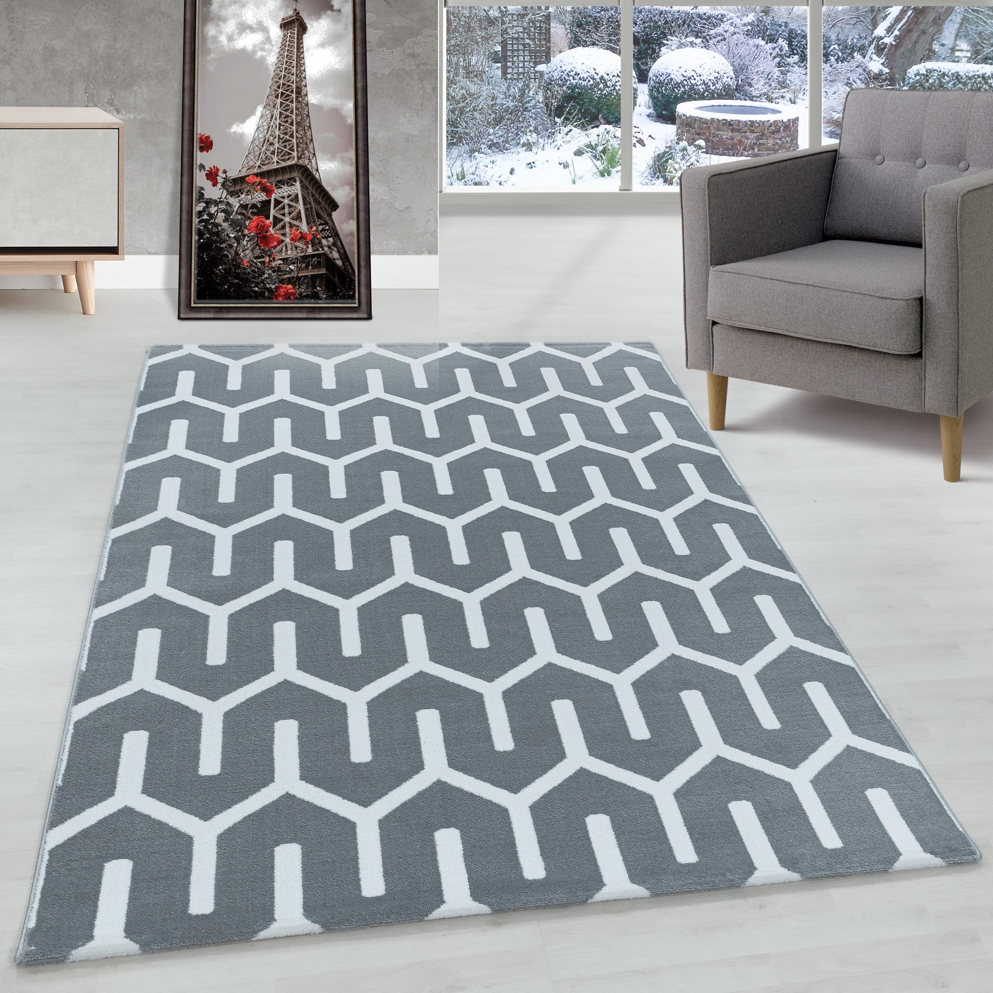 Modern Kurzflor Teppich Geometrisches Design Teppich Modern Teppich Wohnzimmer