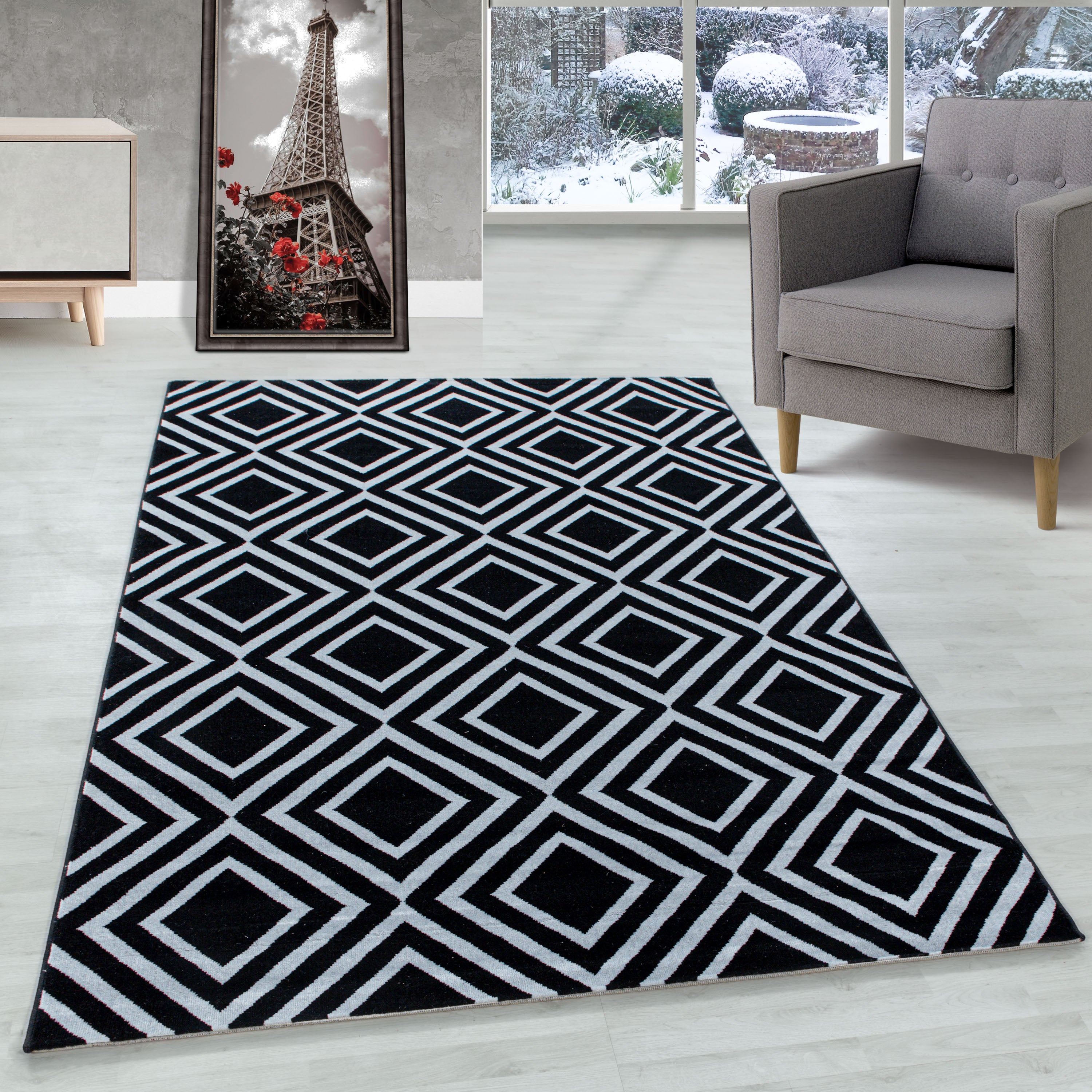 Modern Kurzflor Teppich Geometrisches Design Teppich Modern Teppich Wohnzimmer