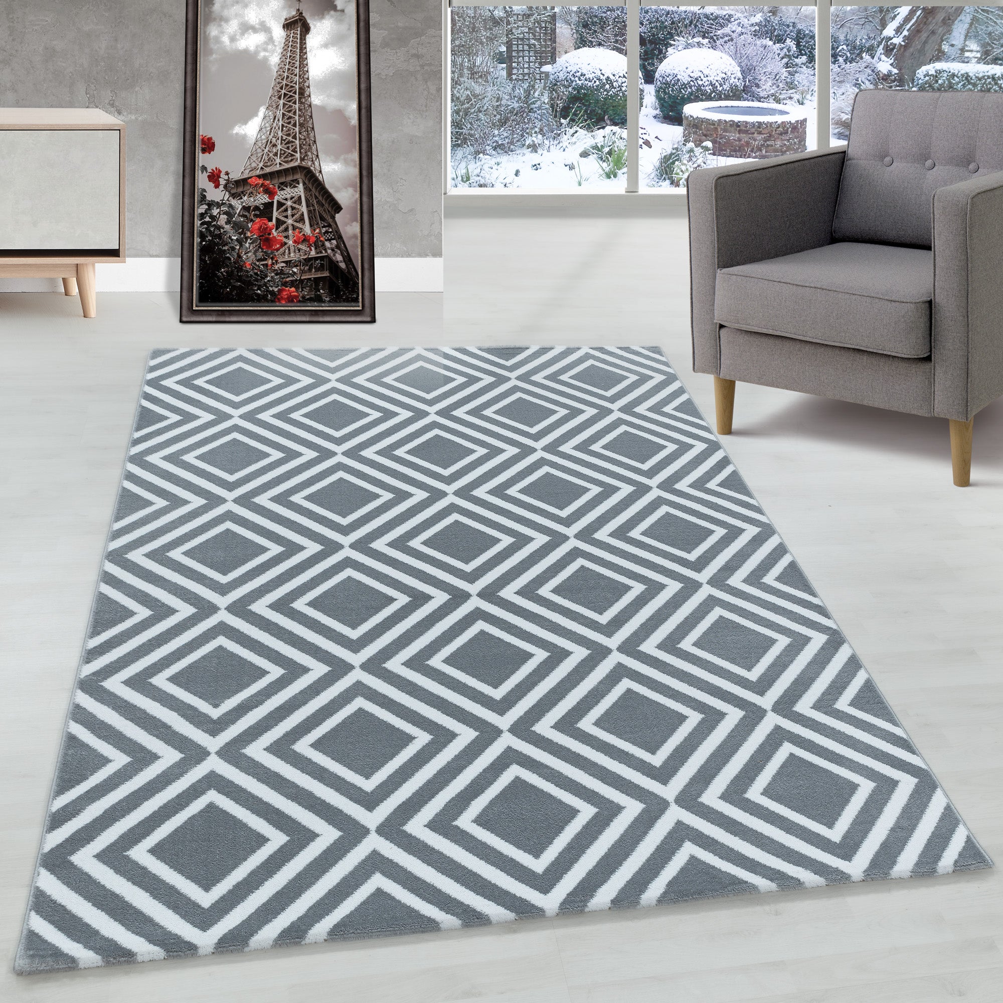 Modern Kurzflor Teppich Geometrisches Design Teppich Modern Teppich Wohnzimmer