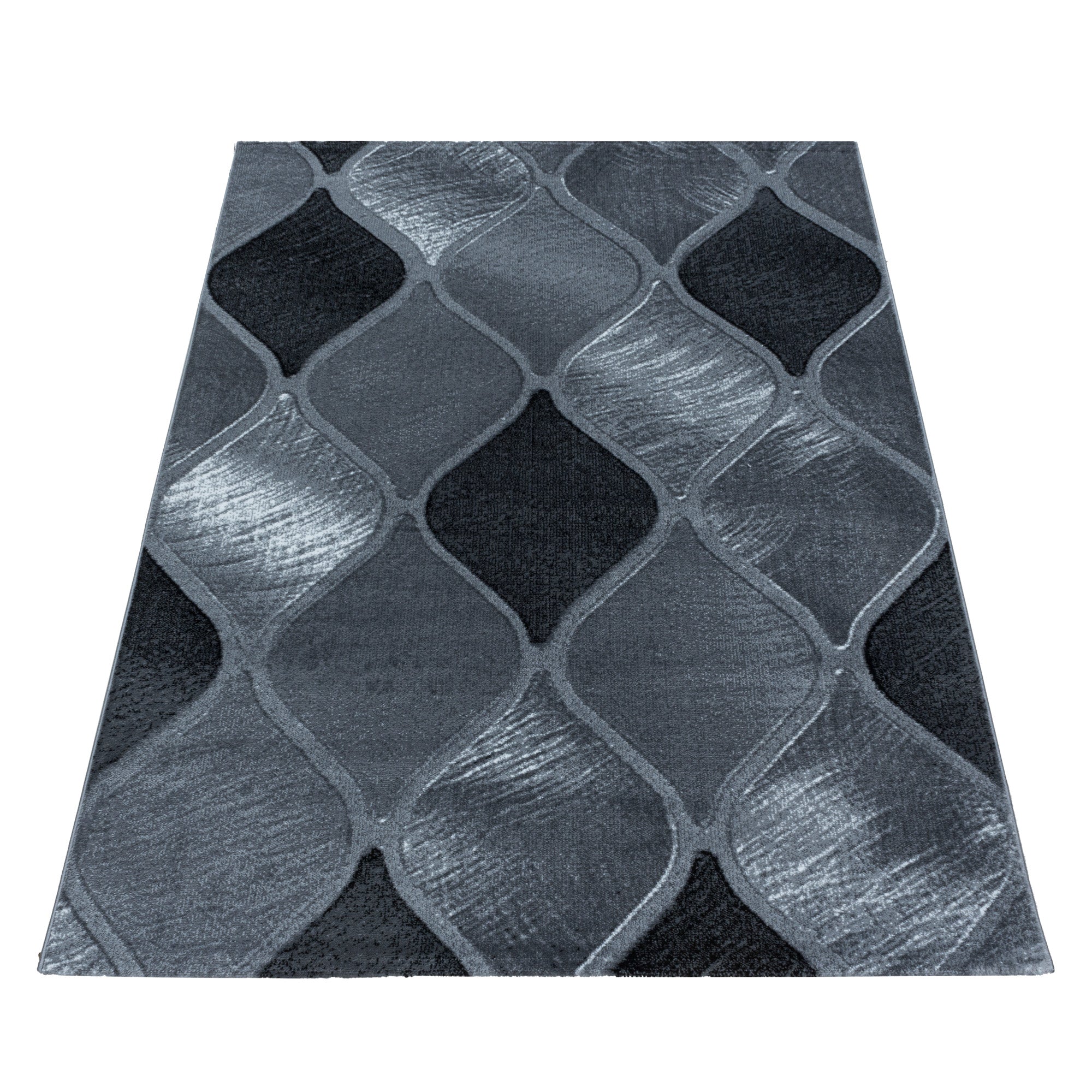 Kurzflor Teppich Geometrisch Design Teppich Schwarz Modern Teppich Wohnzimmer