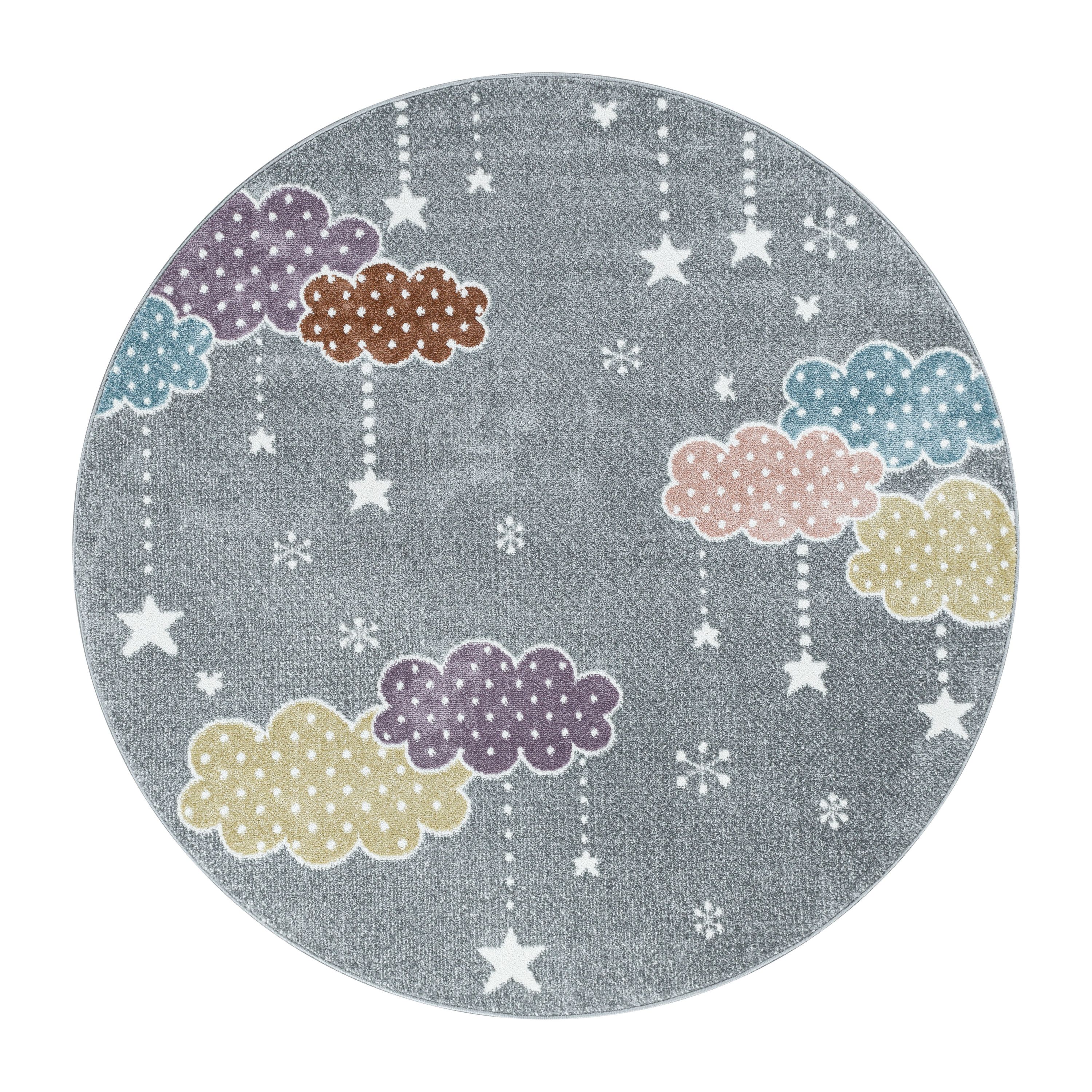 Kinderteppich Mond- und Stern Design Pflegeleicht Teppich Kinderzimmer