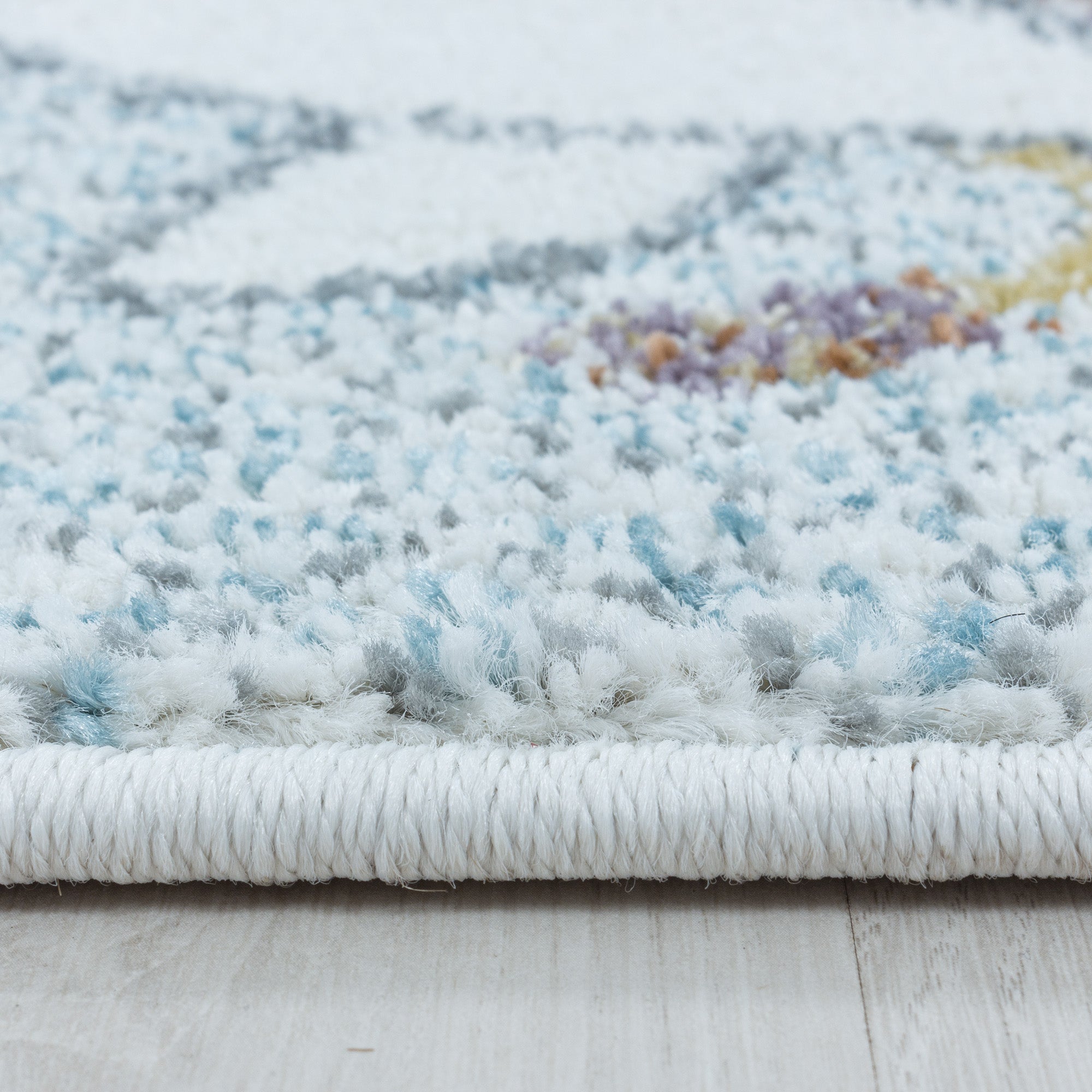 Kinderteppich Giraffe-Design Blau Pflegeleicht Teppich Kinderzimmer