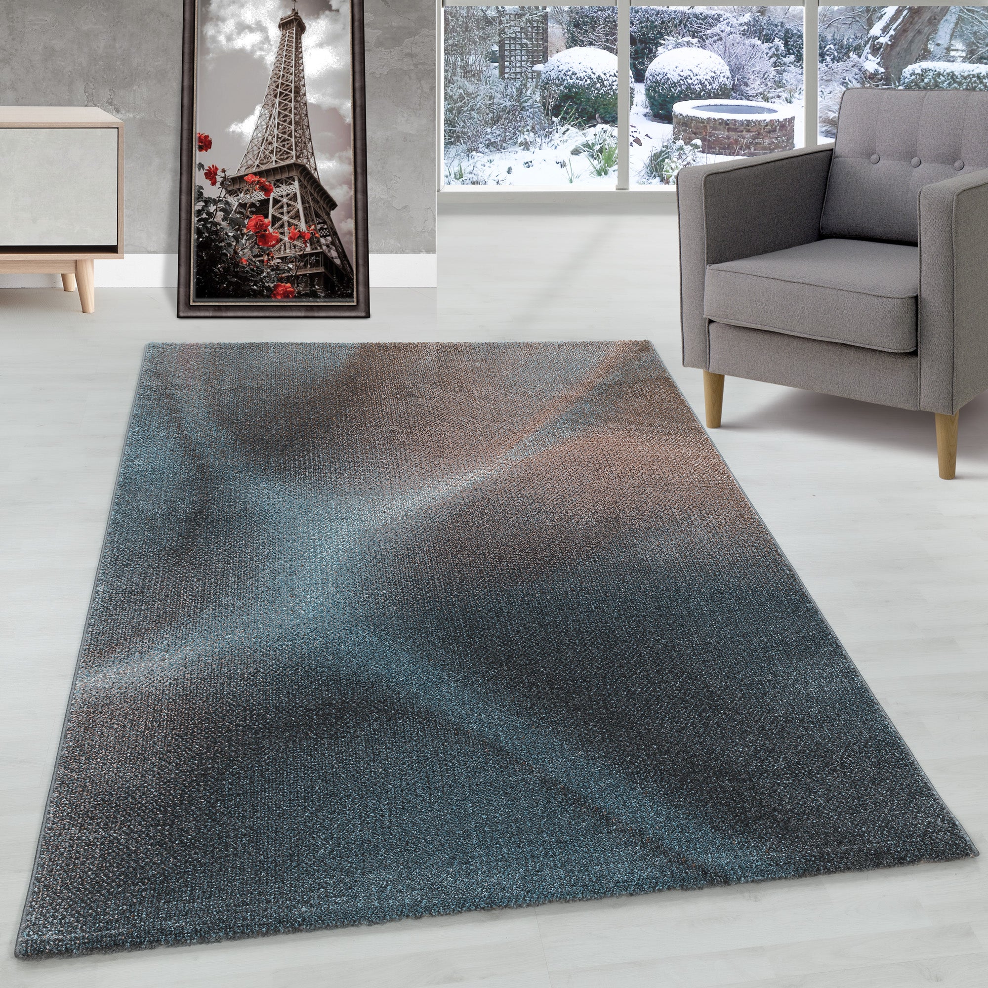 Designer Kurzflor Teppich Abstrakt Design Pflegeleicht Modern Teppich Wohnzimmer