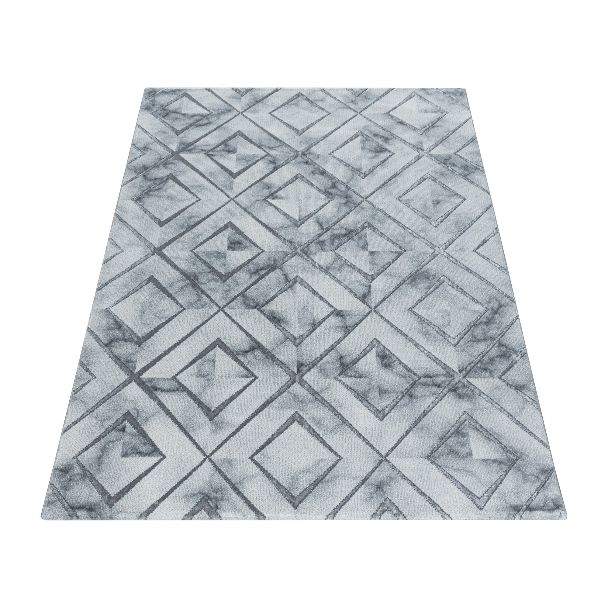 Teppich Wohnzimmer Rauten Design Teppich Marmor Optik Skandinavische Stil