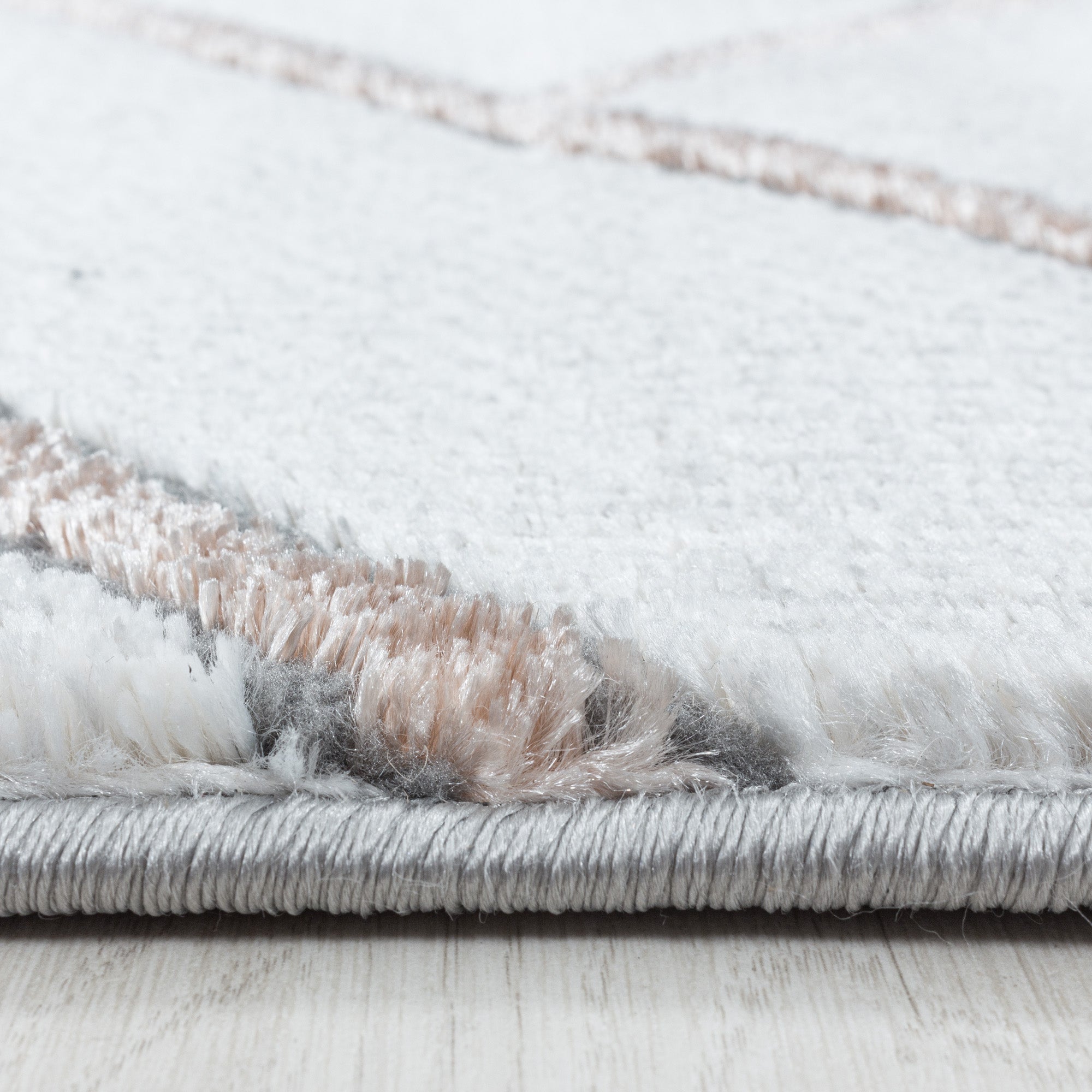 Teppich Wohnzimmer Skandinavisch Design Teppich Marmor Optik mit Glanzfasern