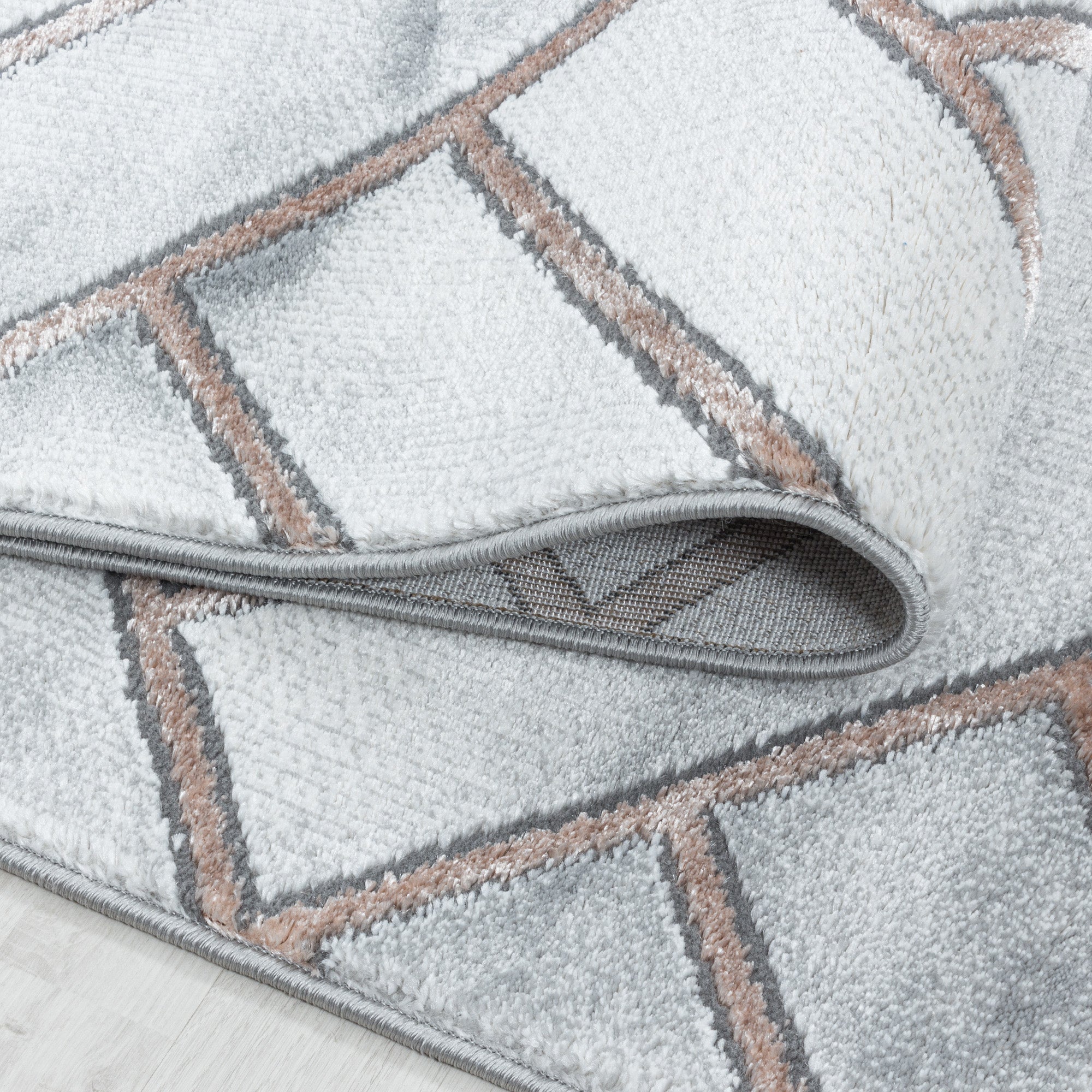 Teppich Wohnzimmer Skandinavisch Design Teppich Marmor Optik mit Glanzfasern