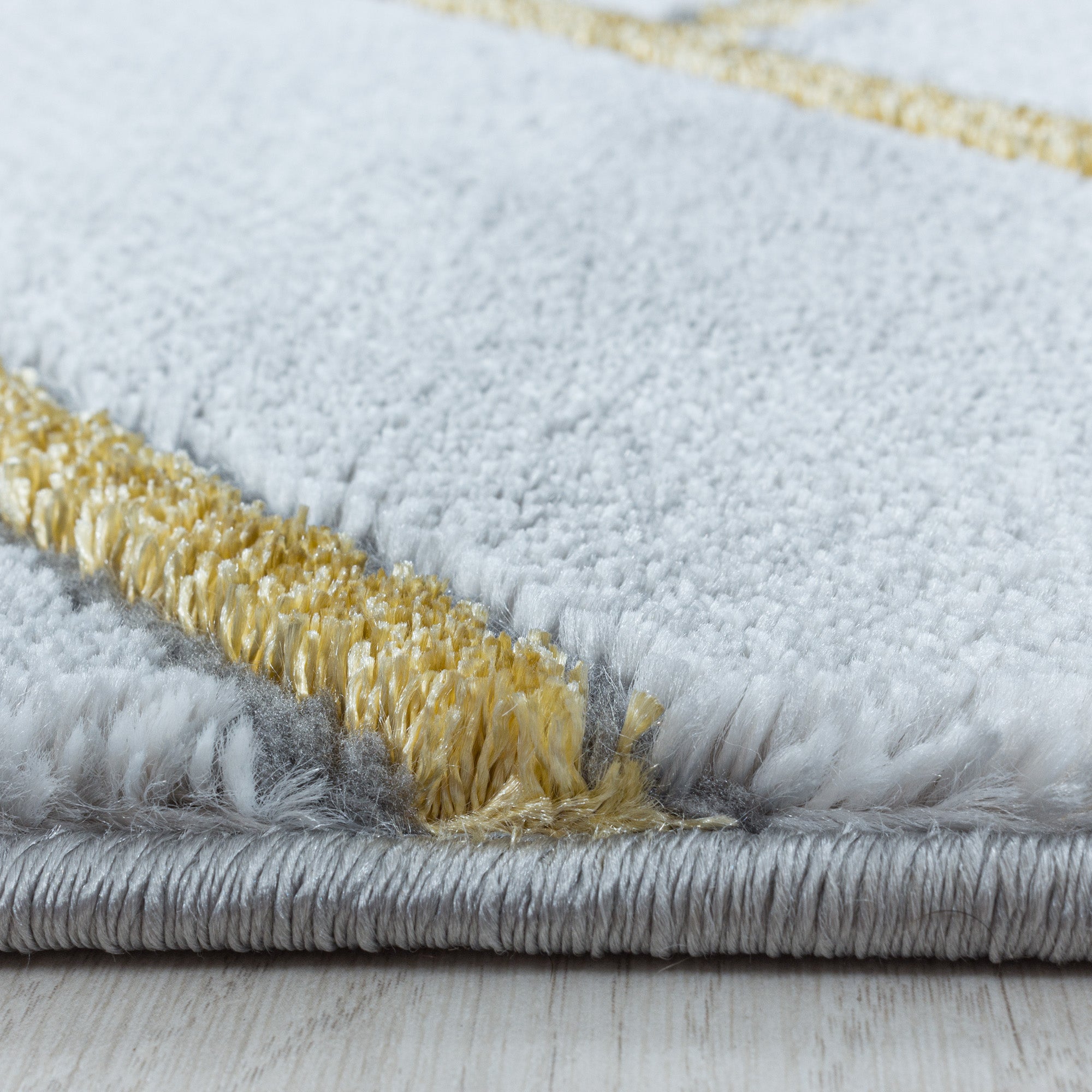 Teppich Wohnzimmer Skandinavisch Design Teppich Marmor Optik mit Glanzfasern