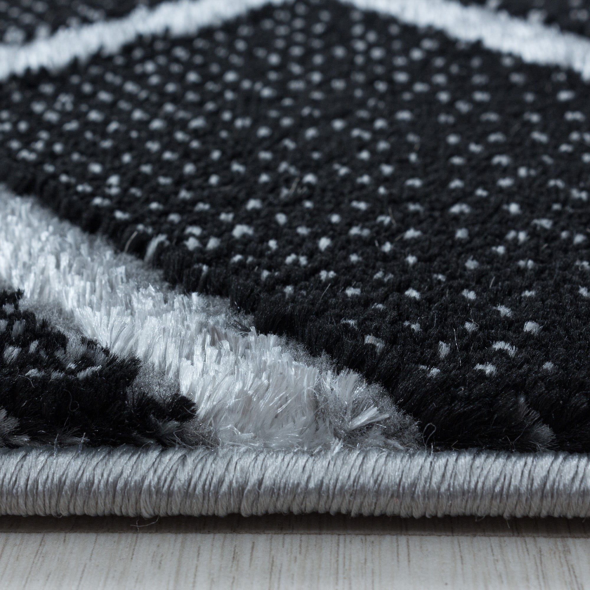 Teppich Wohnzimmer Skandinavisch Design Teppich Marmor Optik mit Glanzfasern