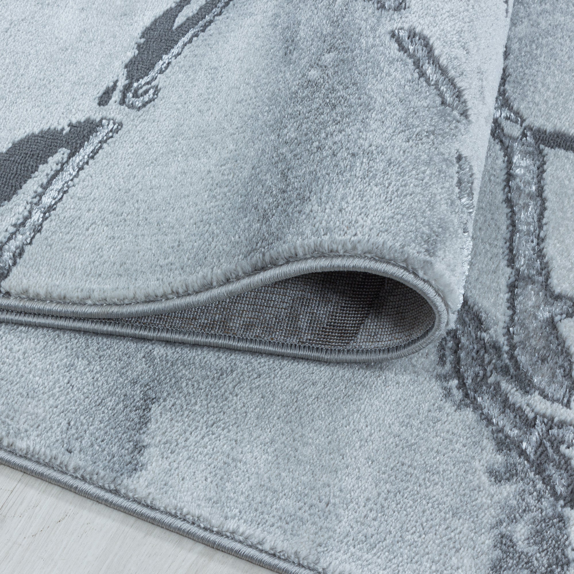 Teppich Wohnzimmer Skandinavisch Design Teppich Marmor Optik mit Glanzfasern