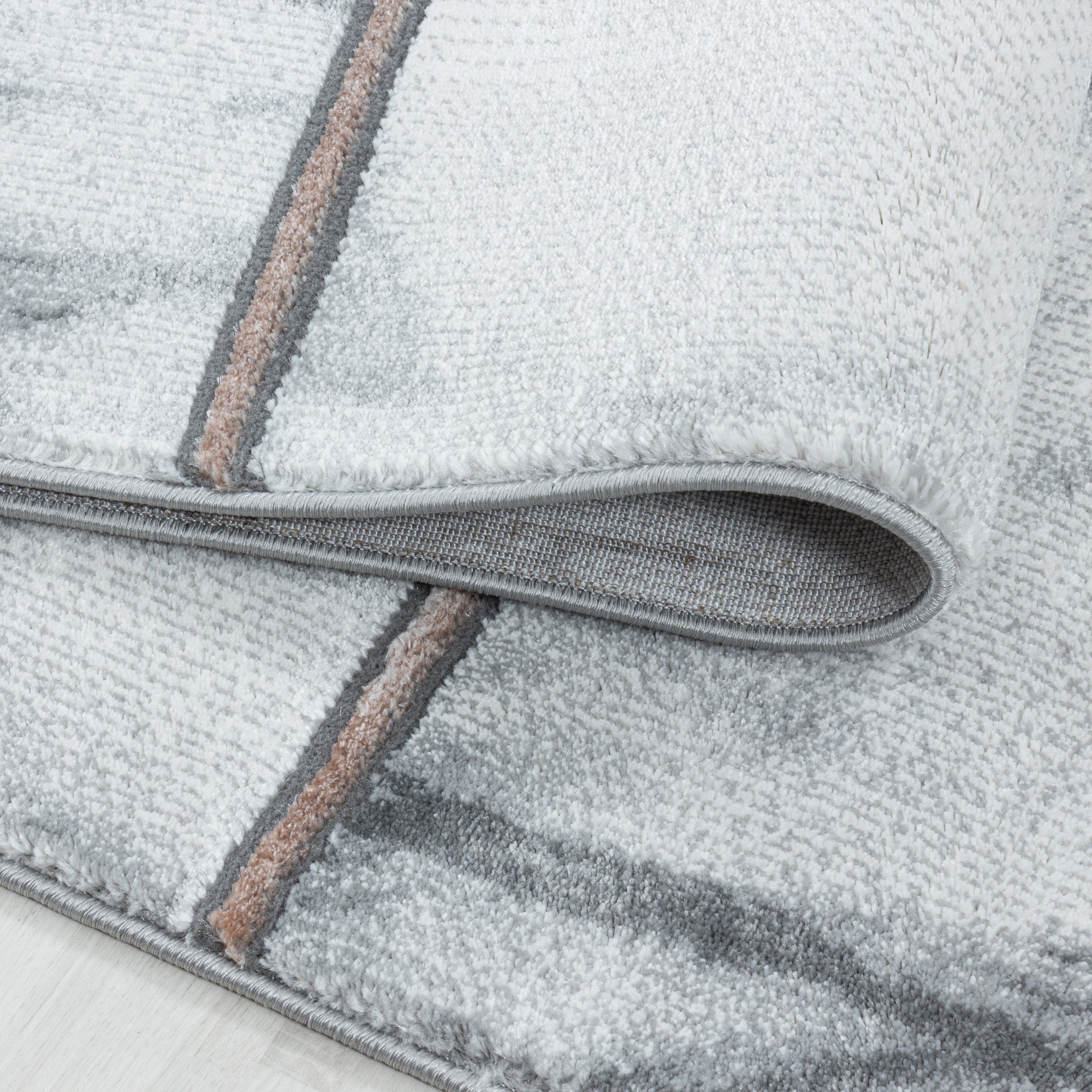 Teppich Wohnzimmer Skandinavisch Design Teppich Marmor Optik mit Glanzfasern
