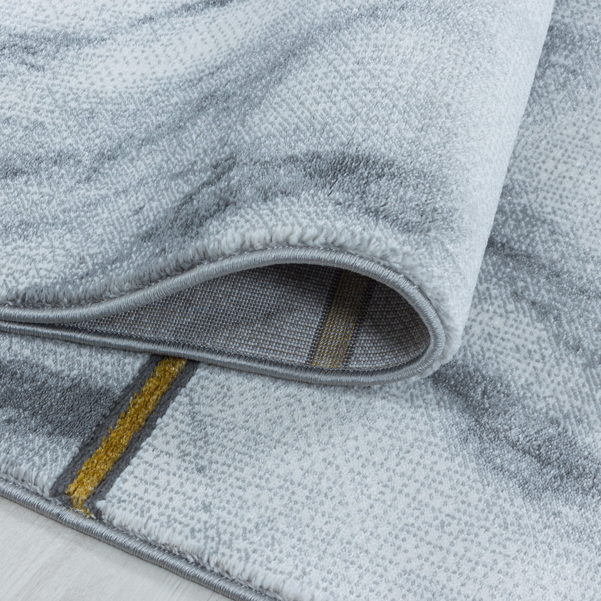 Teppich Wohnzimmer Skandinavisch Design Teppich Marmor Optik mit Glanzfasern