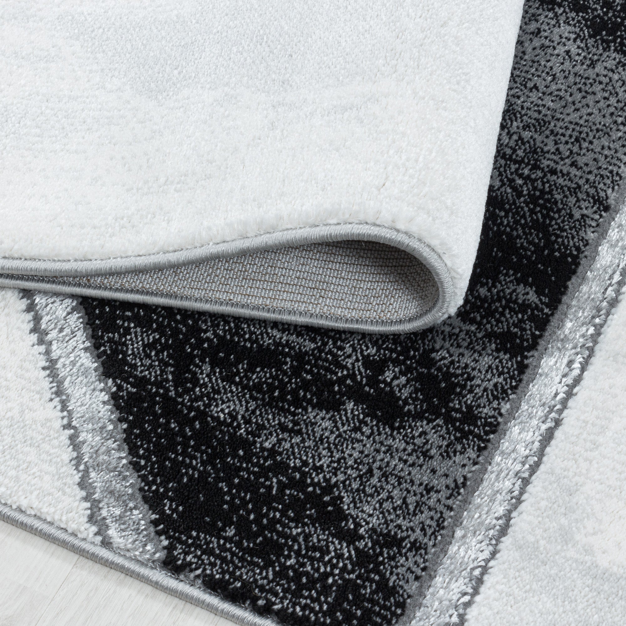 Teppich Wohnzimmer Skandinavisch Design Teppich Marmor Optik mit Glanzfasern
