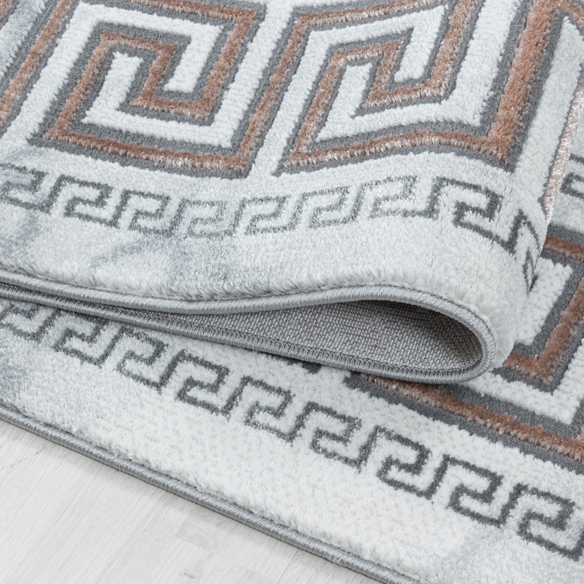 Teppich Wohnzimmer Skandinavisch Design Teppich Marmor Optik mit Glanzfasern