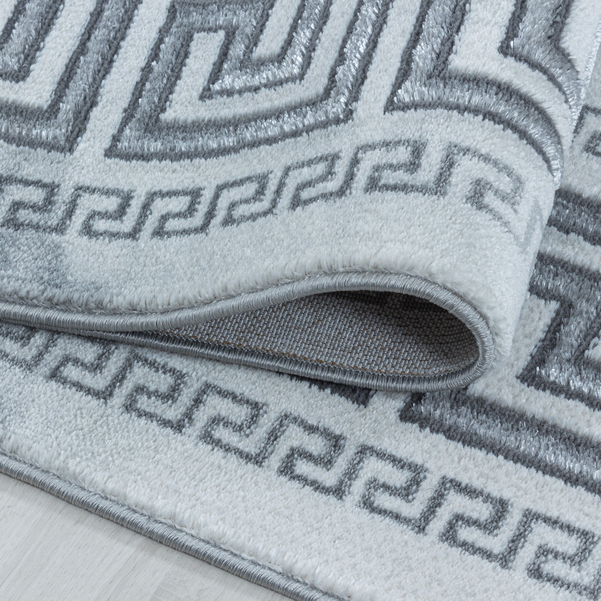 Teppich Wohnzimmer Skandinavisch Design Teppich Marmor Optik mit Glanzfasern