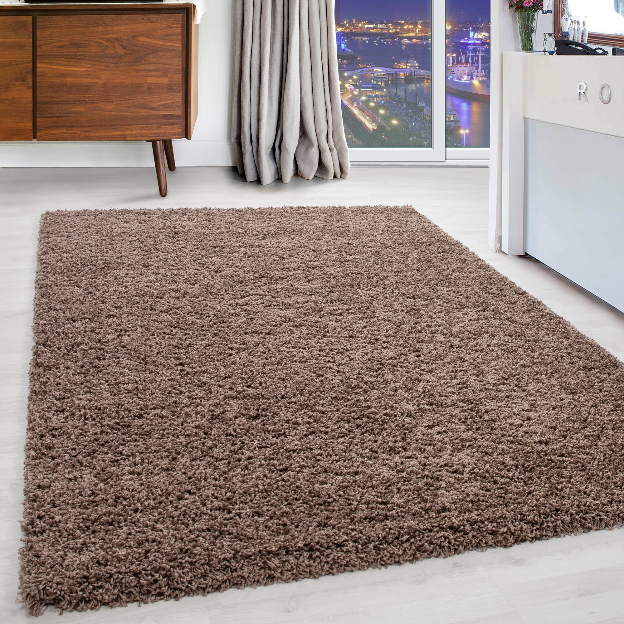 Hochflor Shaggy Flokati Teppich Einfarbig Langflor Flauschig Teppich Wohnzimmer