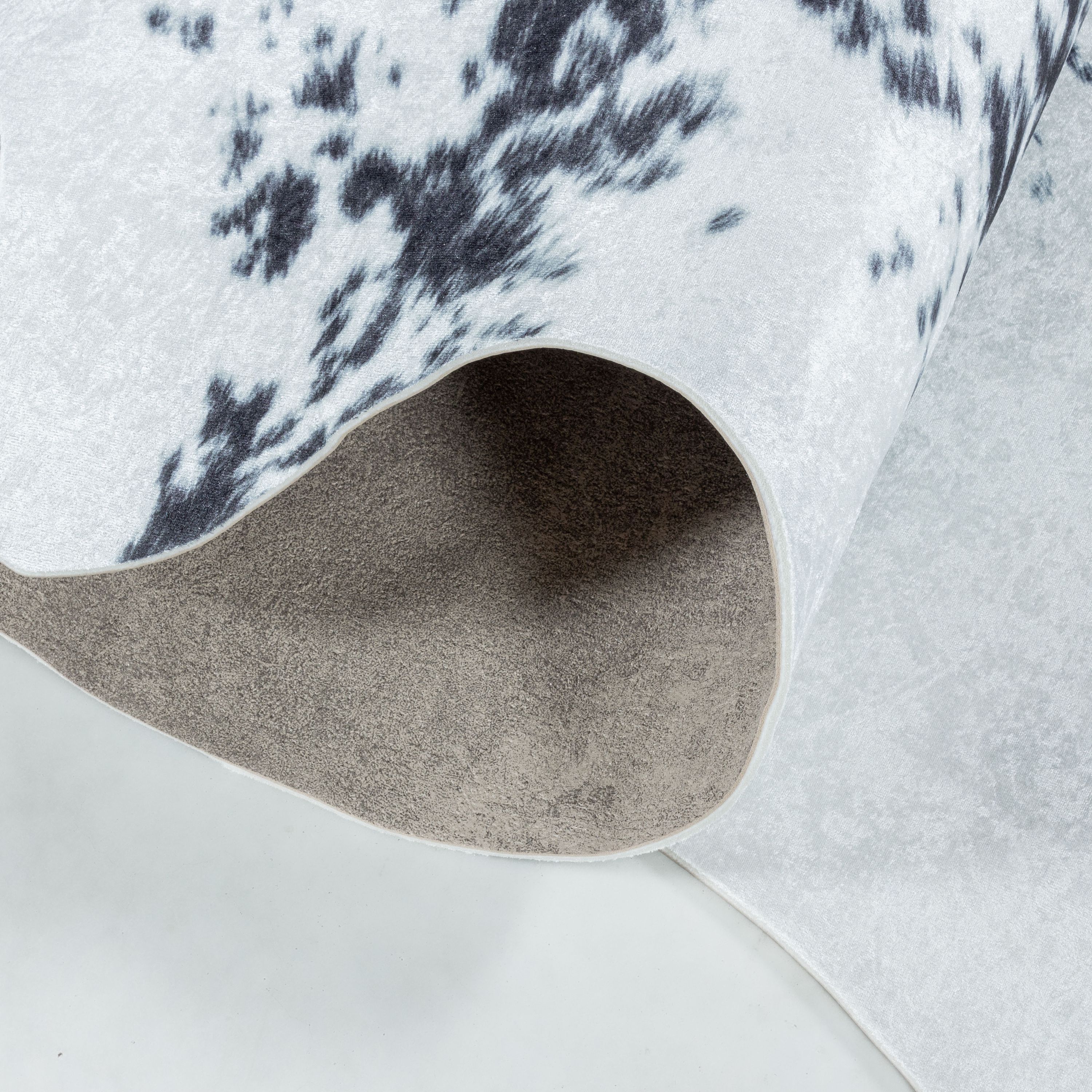 Fellteppich Kunstfell Rinderfell Imitat Digitaldruck Waschbar Rutschfest