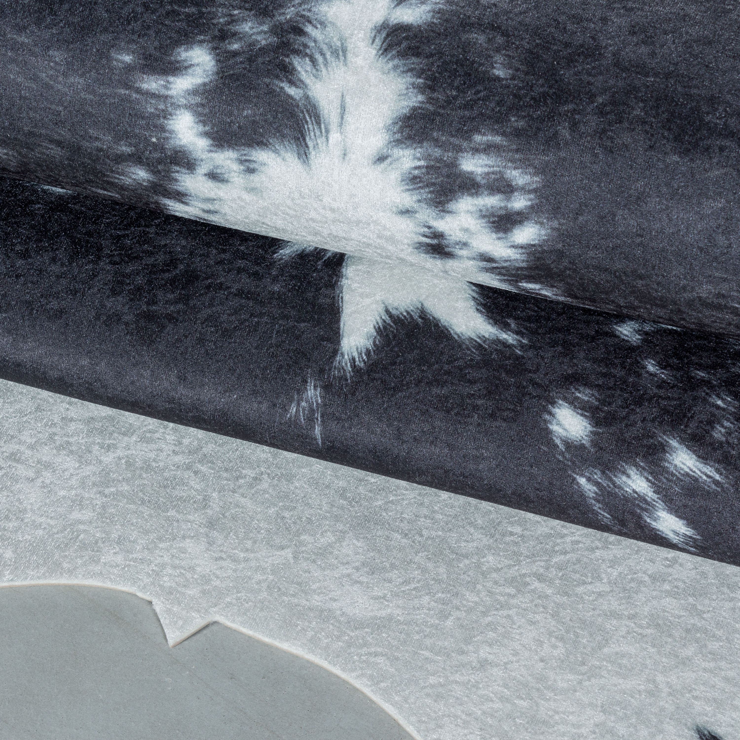 Fellteppich Kunstfell Rinderfell Imitat Digitaldruck Waschbar Rutschfest