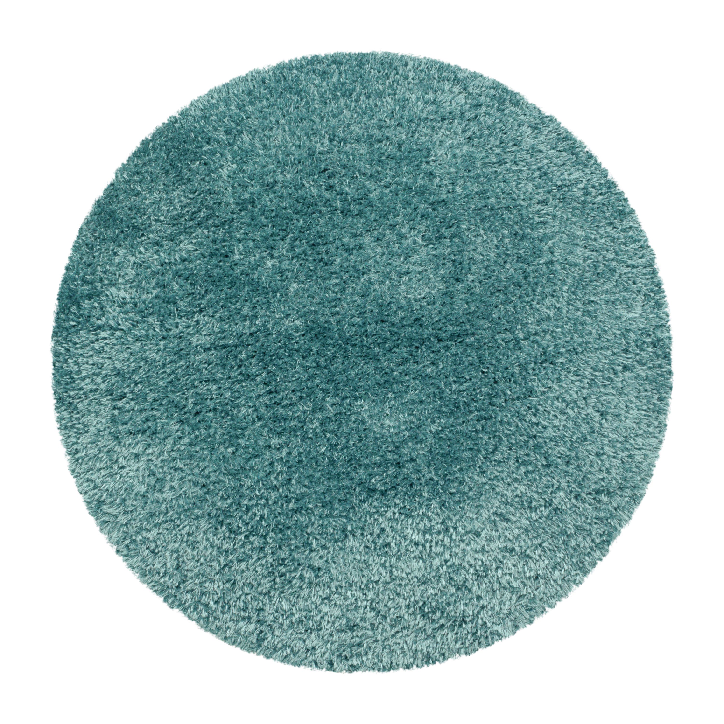 Runder Hochflor Shaggy Teppich Wohnzimmer Langflor Einfarbig Flauschig Weich