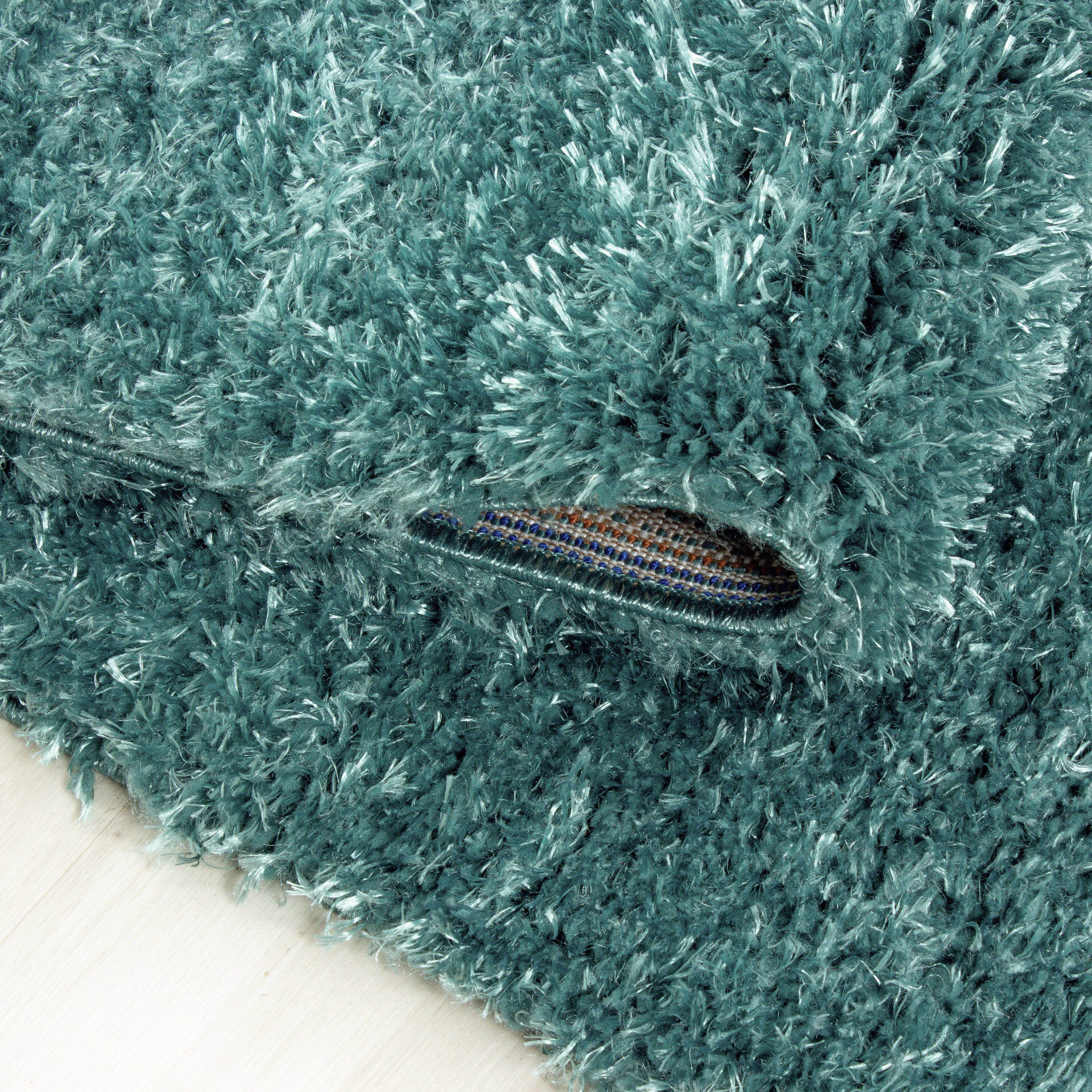 Runder Hochflor Shaggy Teppich Wohnzimmer Langflor Einfarbig Flauschig Weich