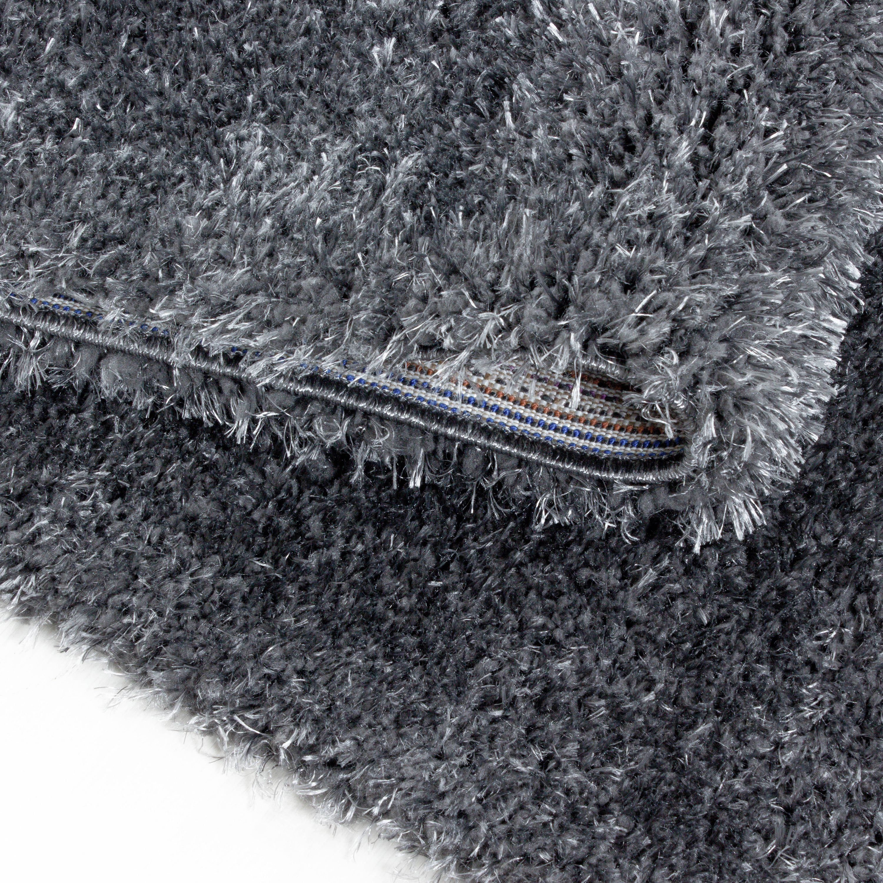 Runder Hochflor Shaggy Teppich Wohnzimmer Langflor Einfarbig Flauschig Weich