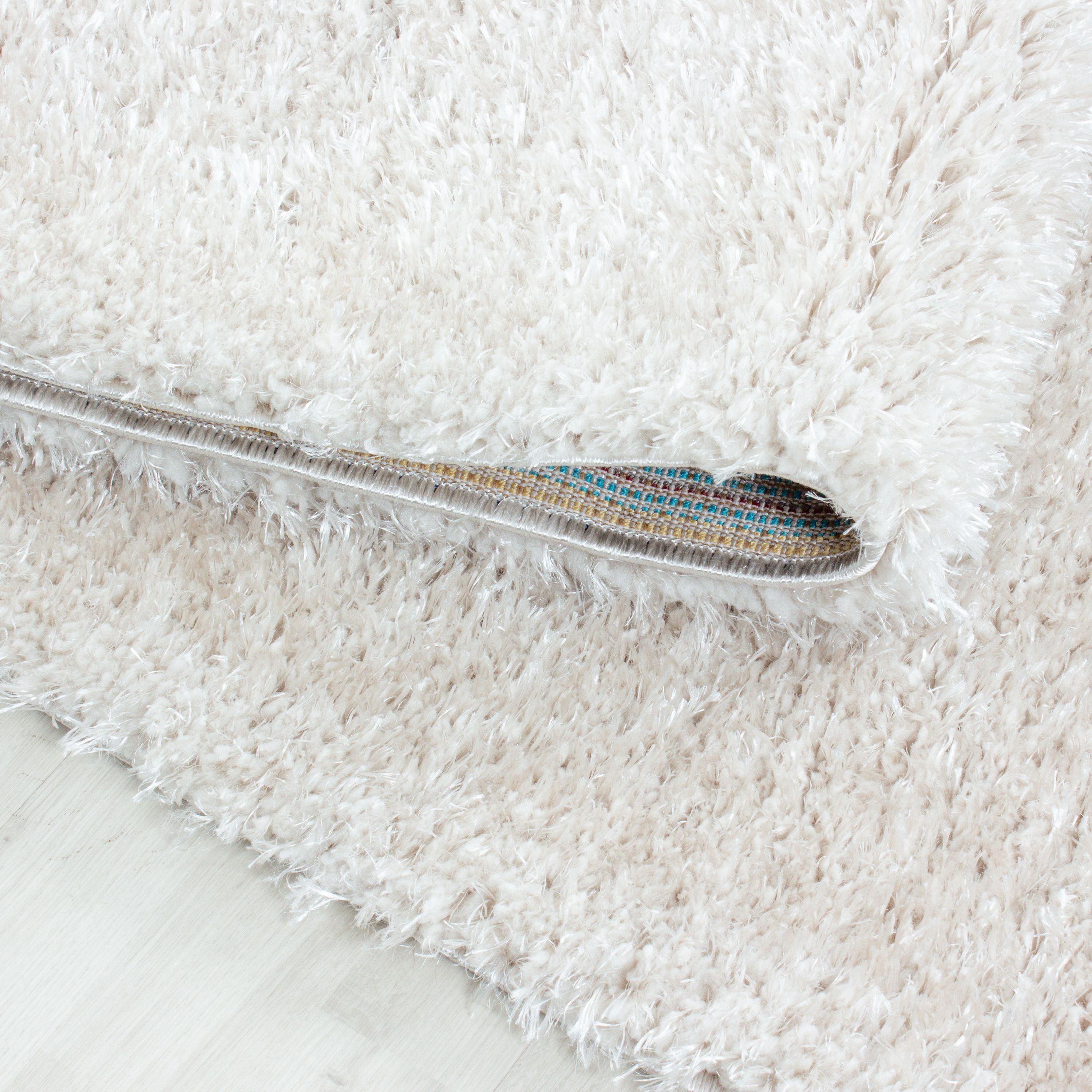 Runder Hochflor Shaggy Teppich Wohnzimmer Langflor Einfarbig Flauschig Weich