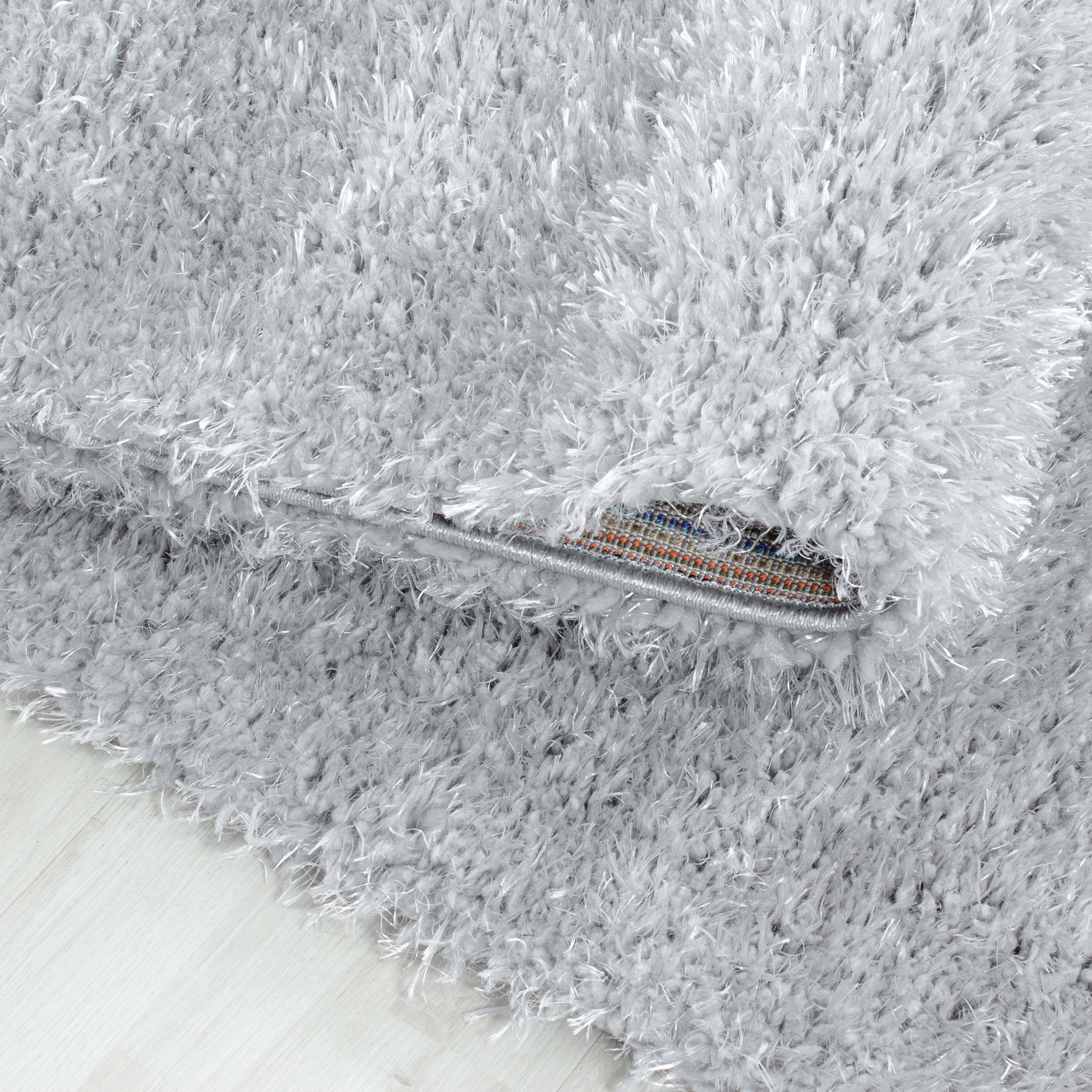 Runder Hochflor Shaggy Teppich Wohnzimmer Langflor Einfarbig Flauschig Weich