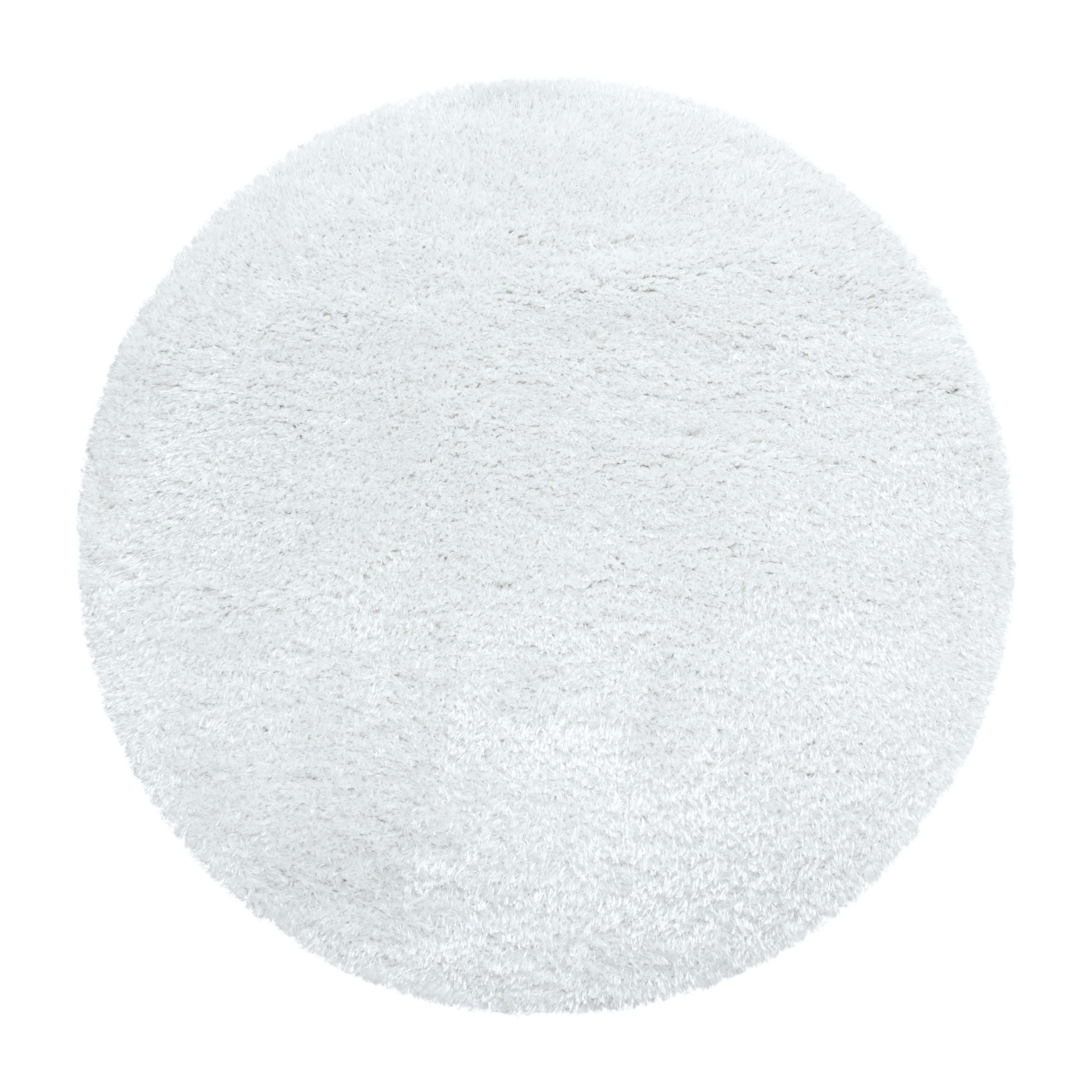 Runder Hochflor Shaggy Teppich Wohnzimmer Langflor Einfarbig Flauschig Weich