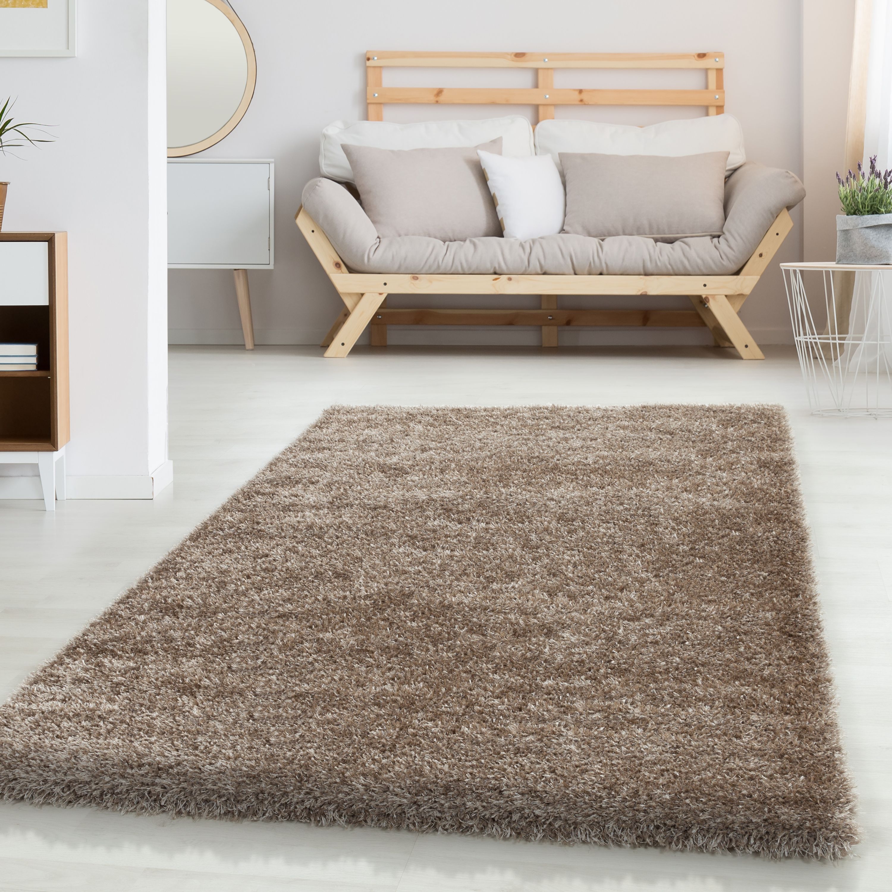 Hochflor Teppich Wohnzimmer Einfarbig Langflor Shaggy Flauschig Super Weich