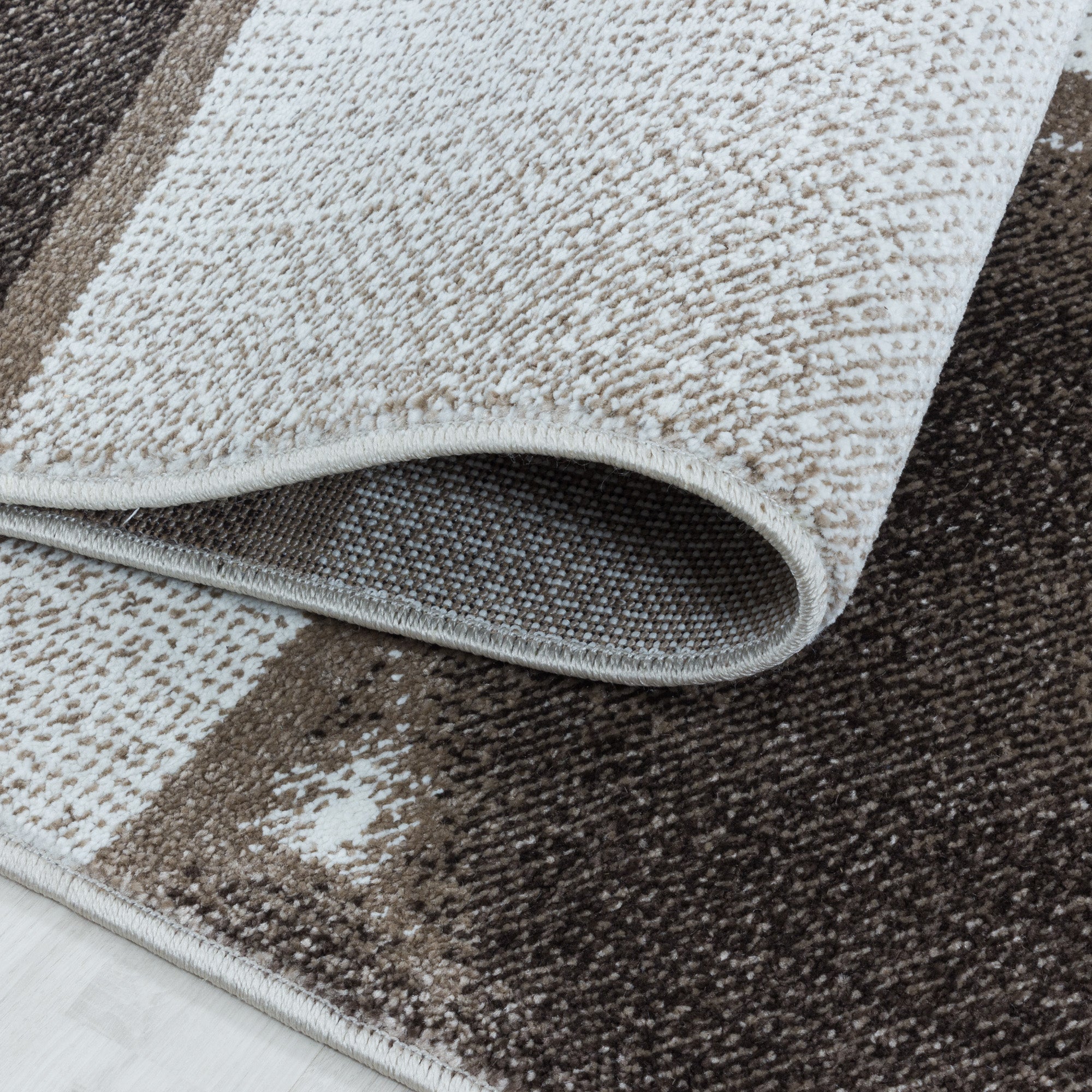 Modern Designer Wohnzimmer Teppich Weicher Kurzflor Kariert Design Robust
